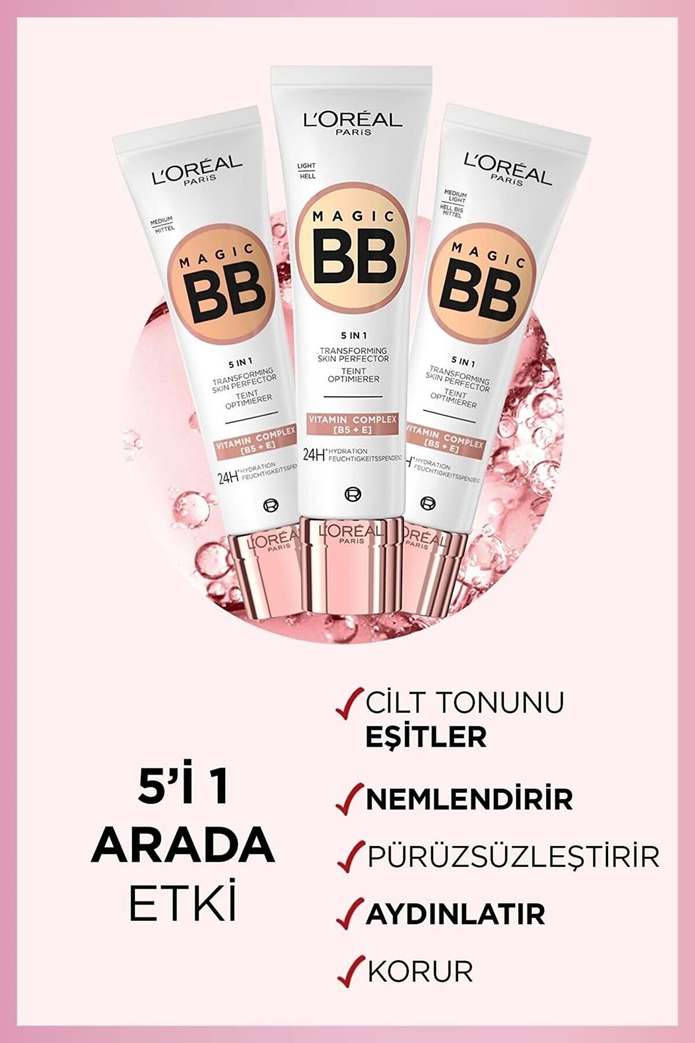 Loreal Paris Magic BB Renkli Nemlendirici Krem - Medium Light