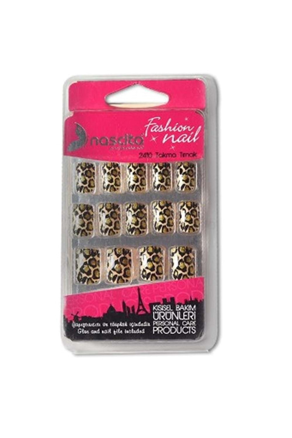 Nascita 24'lü Leopar Desenli Takma Tırnak -0101