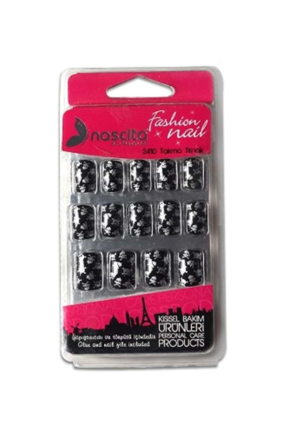 Nascita 24'lü Kurukafa Desenli Takma Tırnak -106