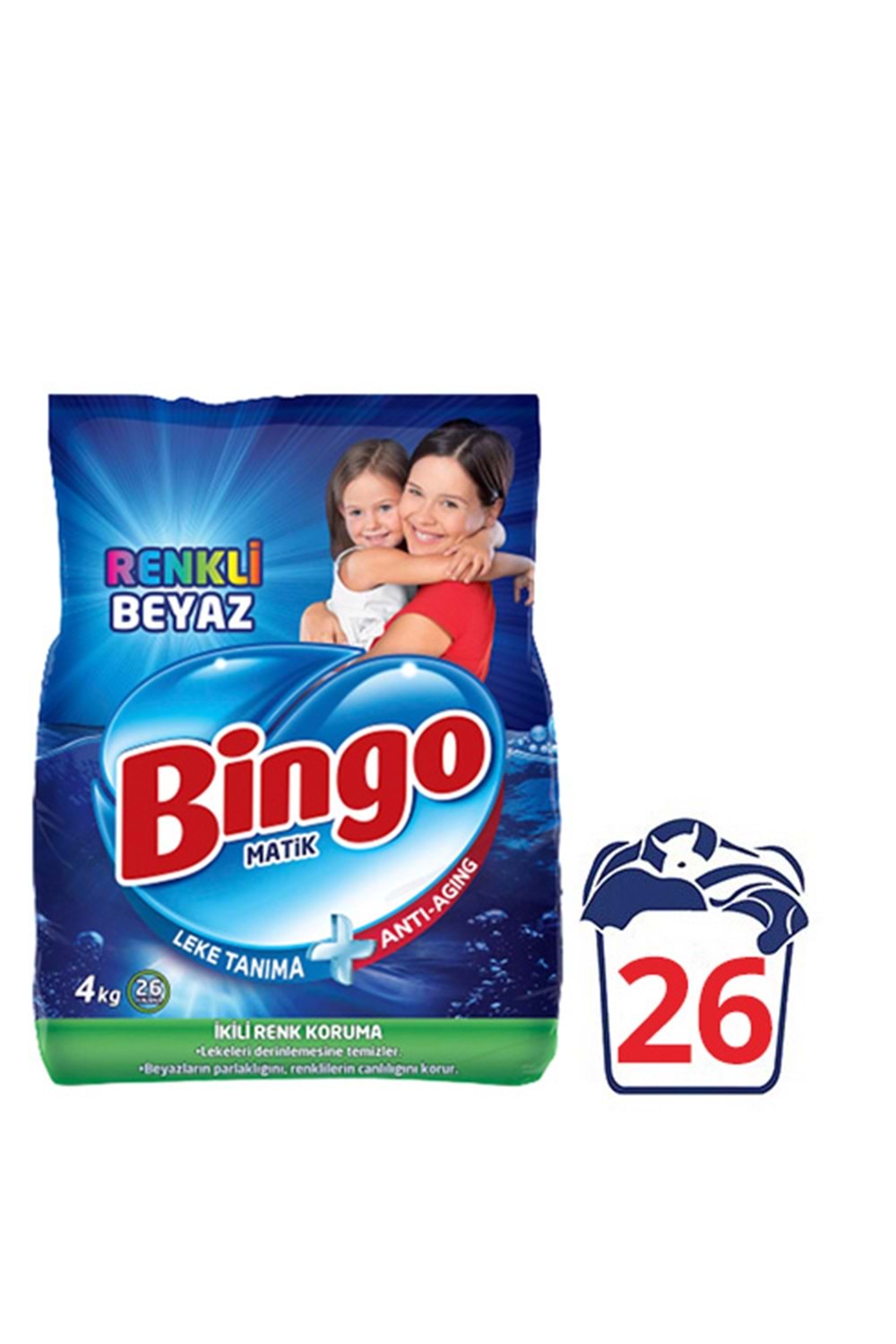Bingo Matik Toz Çamaşır Deterjanı Renkli & Beyaz 26 Yıkama (4 kg)