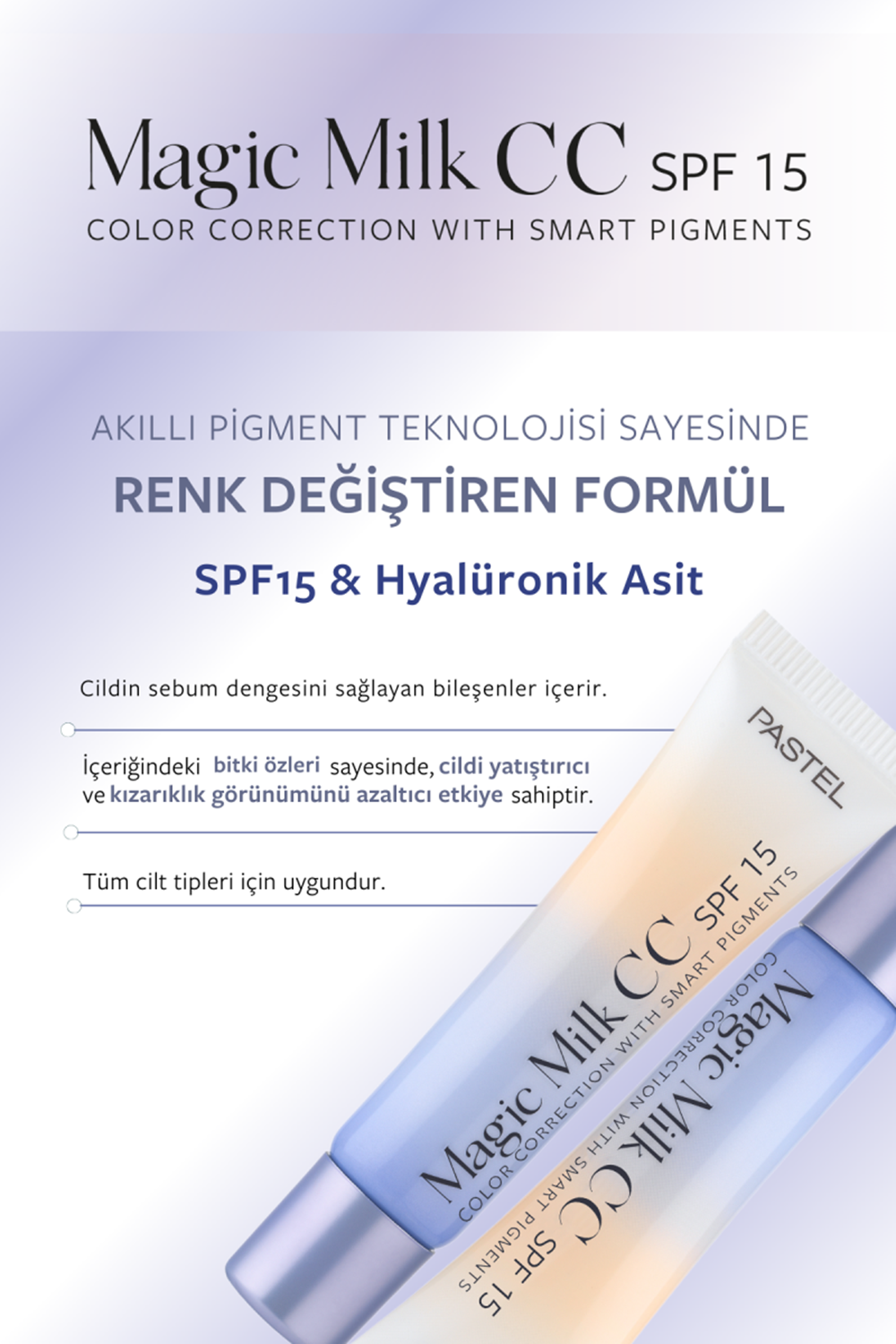 Pastel Magic Milk CC SPF 15 - Cilt Tonu Eşitleyici SPF 15 CC Krem 51 Medium Deep30 ml