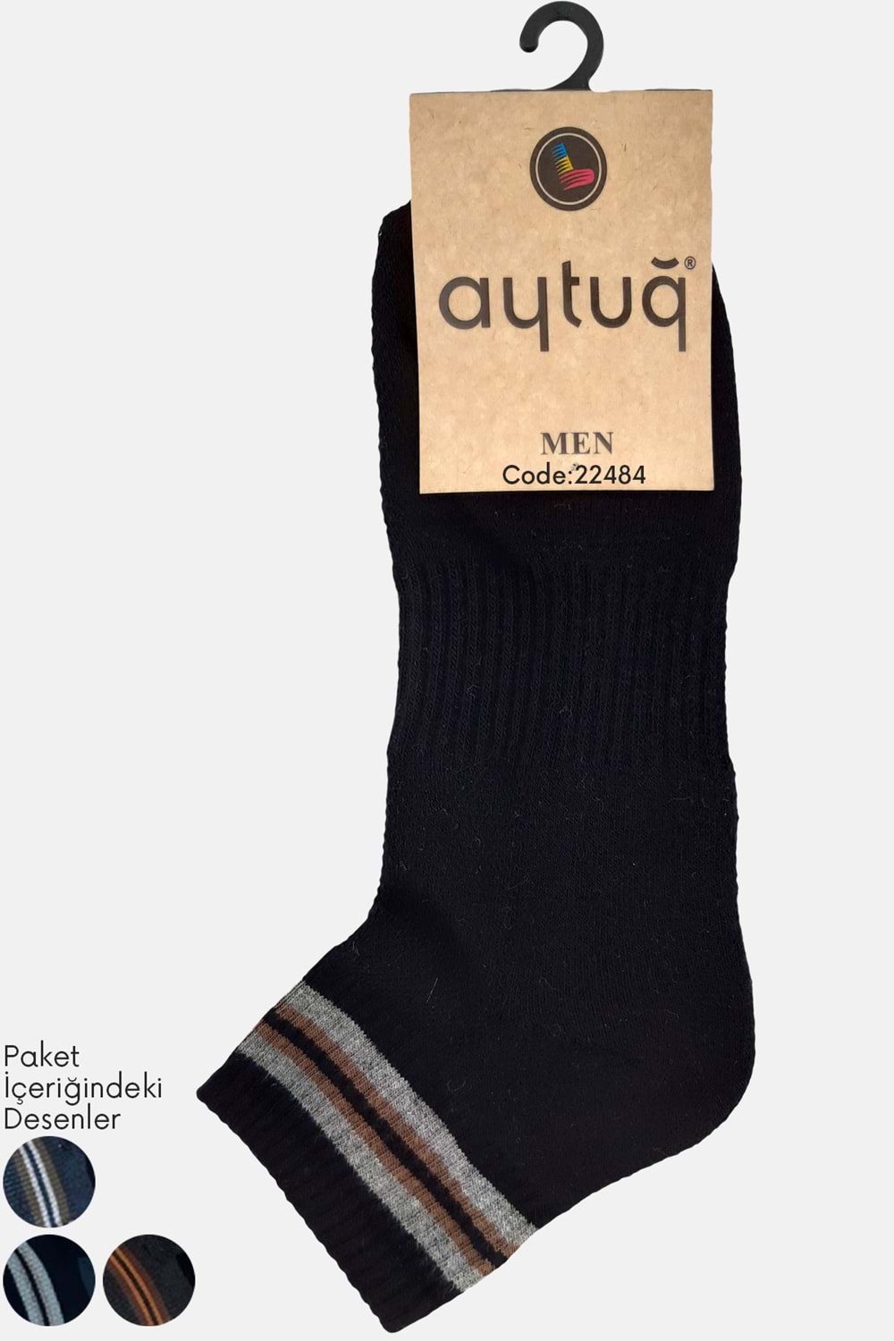 Aytuğ Erkek Yarım Konç Çorap Pamuk 1 Adet - Asorti Renk