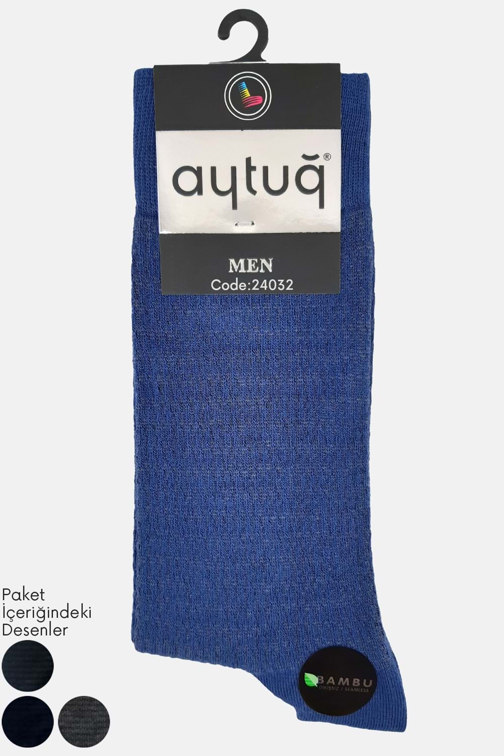 Aytuğ Erkek Dikişsiz Soket Çorap Bambu 1 Adet - Asorti Renk