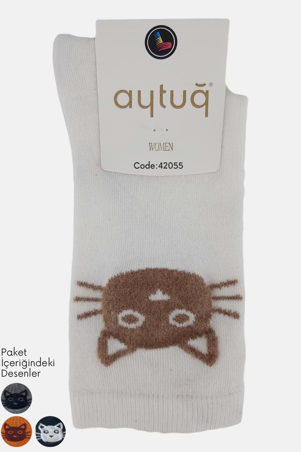 Aytuğ Kadın Soket Çorap Pamuklu 1 Adet - Asorti Renk