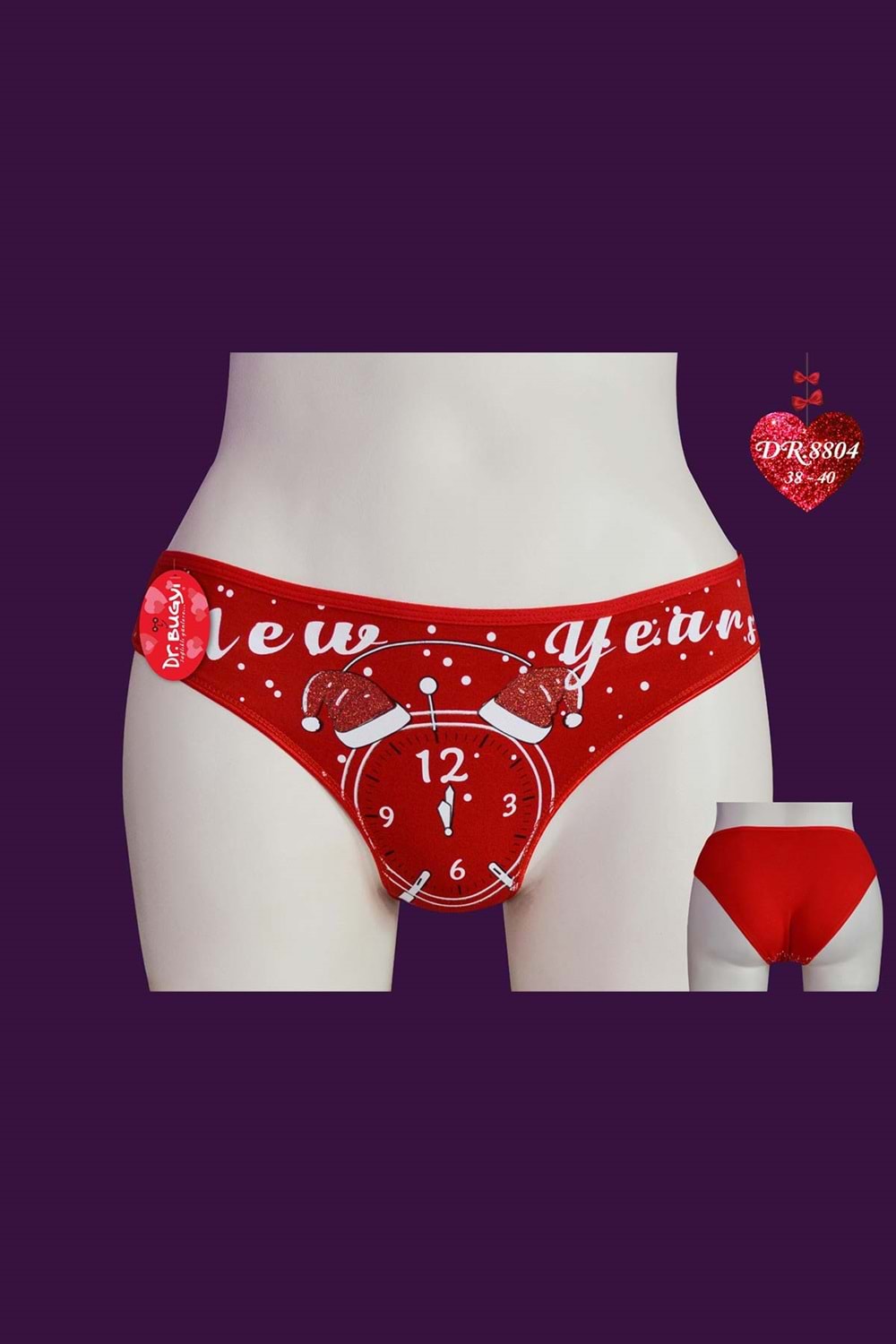 Papatya Dr.Bungy Kadın Bikini Külot Baskılı - Kırmızı - ML Beden