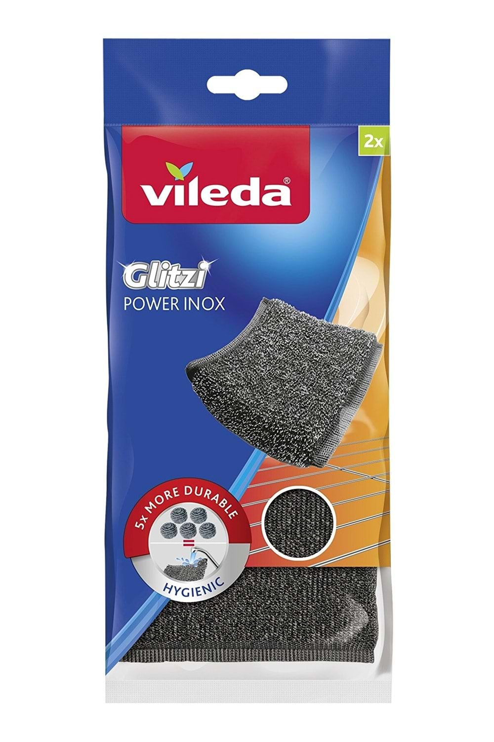 Vileda 2'li Glitzi Power Inox Çelik Bulaşık Teli