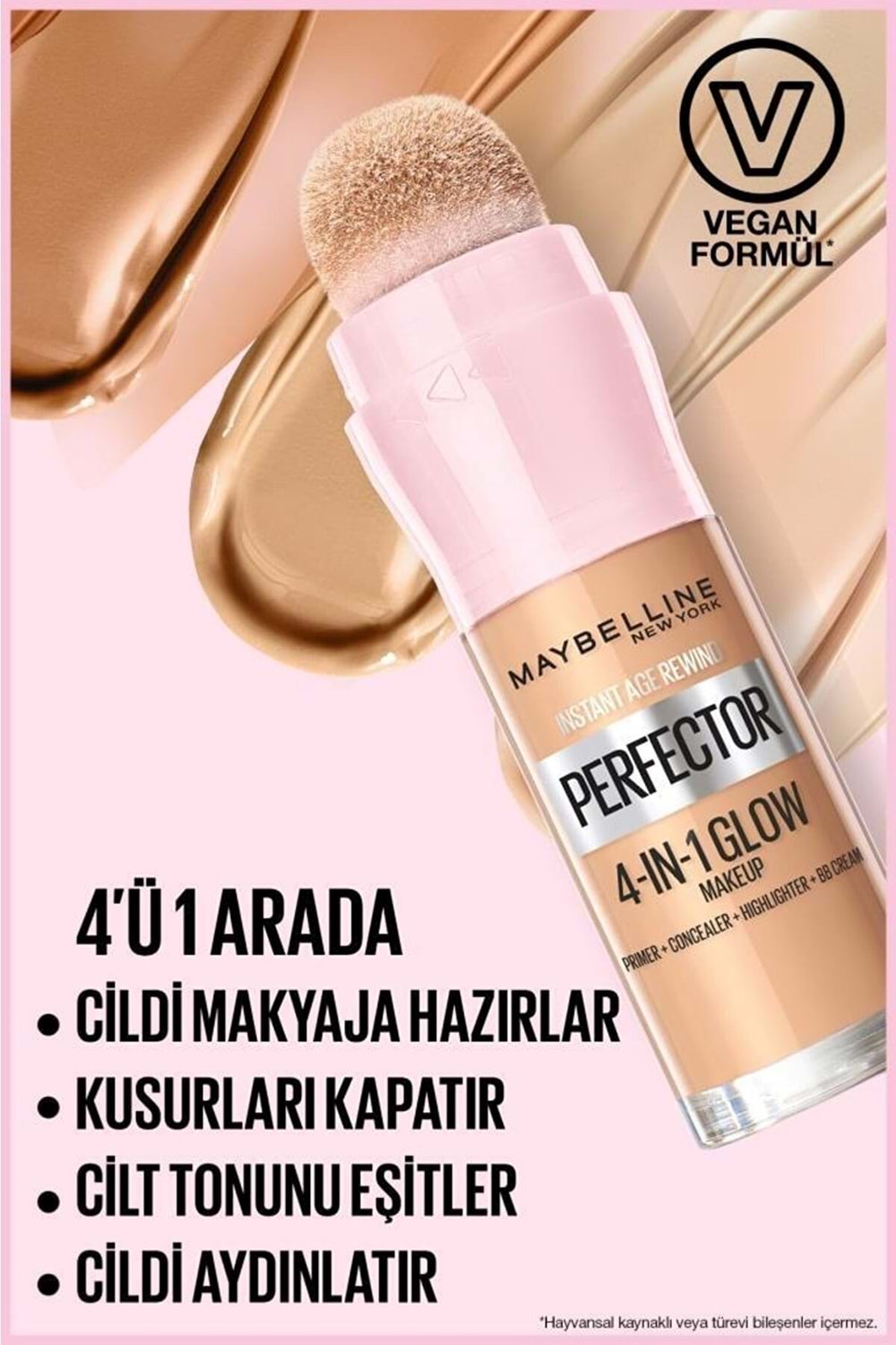 Maybelline New York Instant Perfector Glow 4 Etki 1 Arada Fondöten- 01 Light