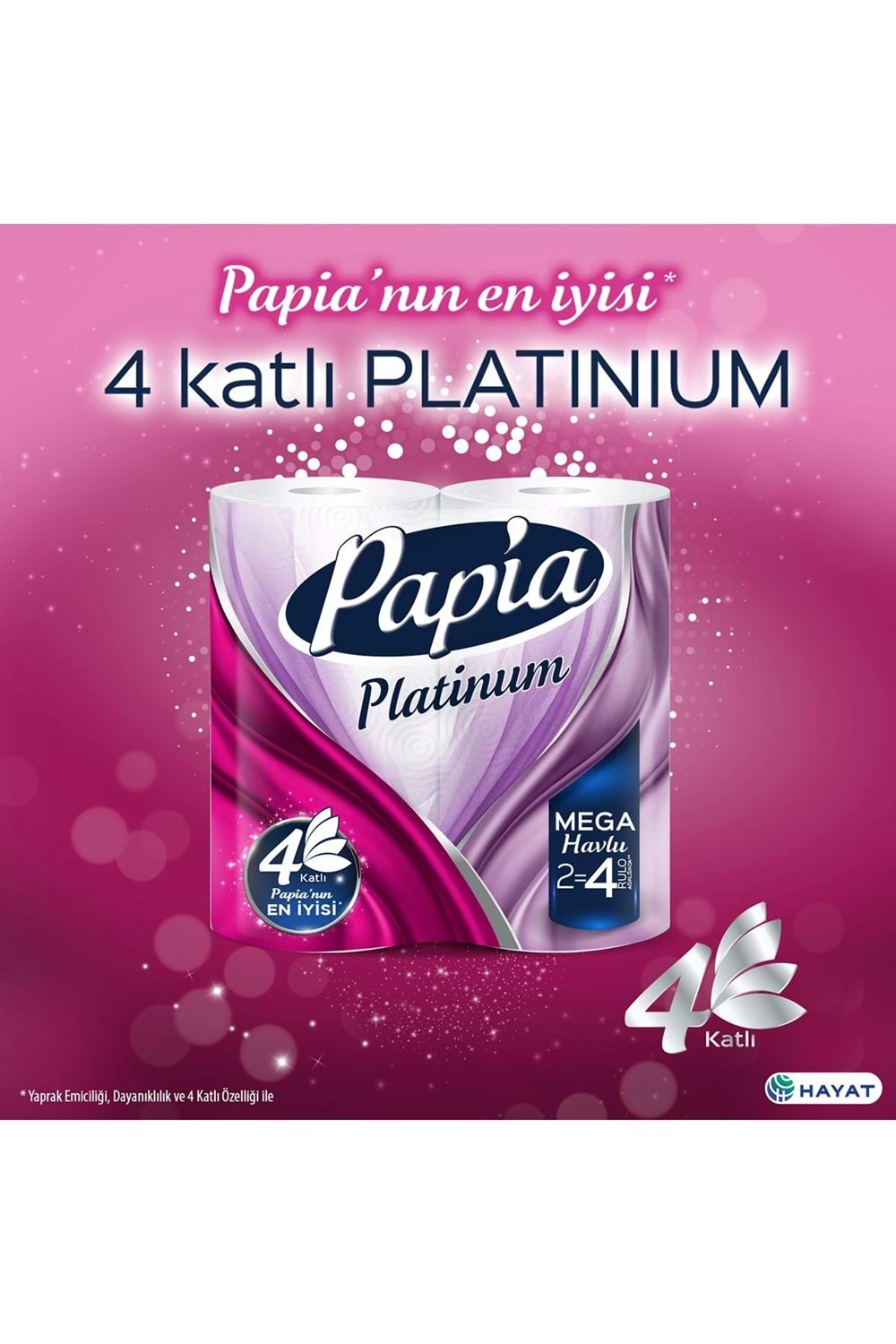 Papia Platinum Jumbo Kağıt Havlu 2'li Dev Rulo 2 = 4 ROLLS - Weight**
