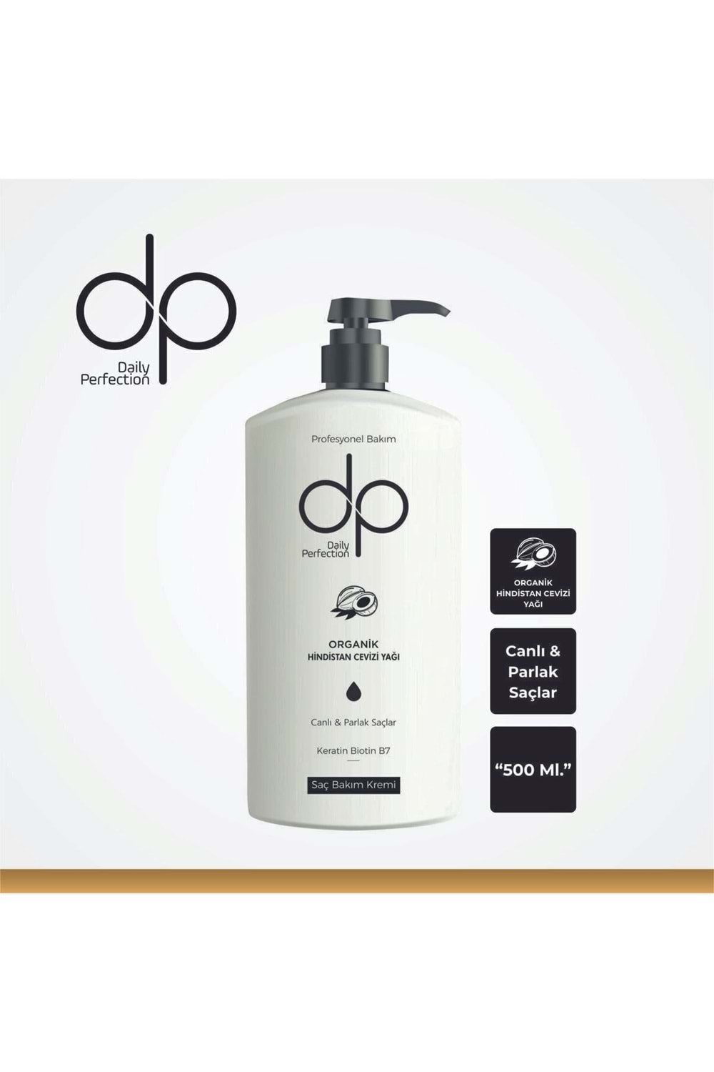 Dp Daily Perfection Organik Hindistan Cevizi Yağı Profesyonel Saç Bakım Kremi 500 ml