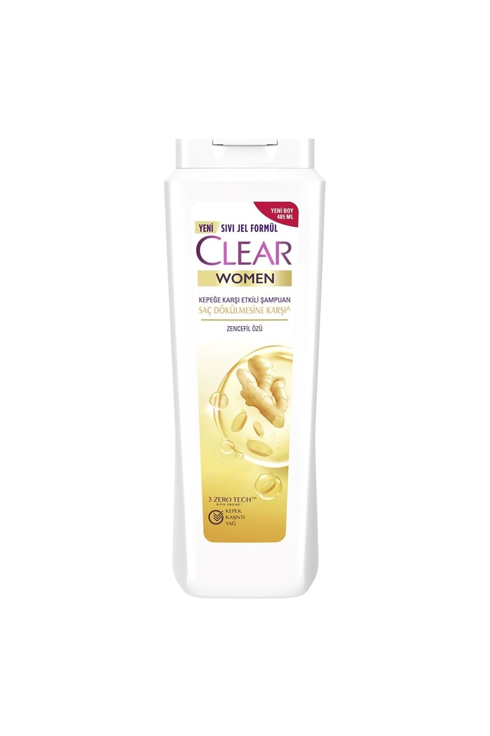 Clear Women Kepeğe Karşı Etkili Şampuan Saç Dökülmesine Karşı Zencefil Özü 180 ml Seyahat Boy