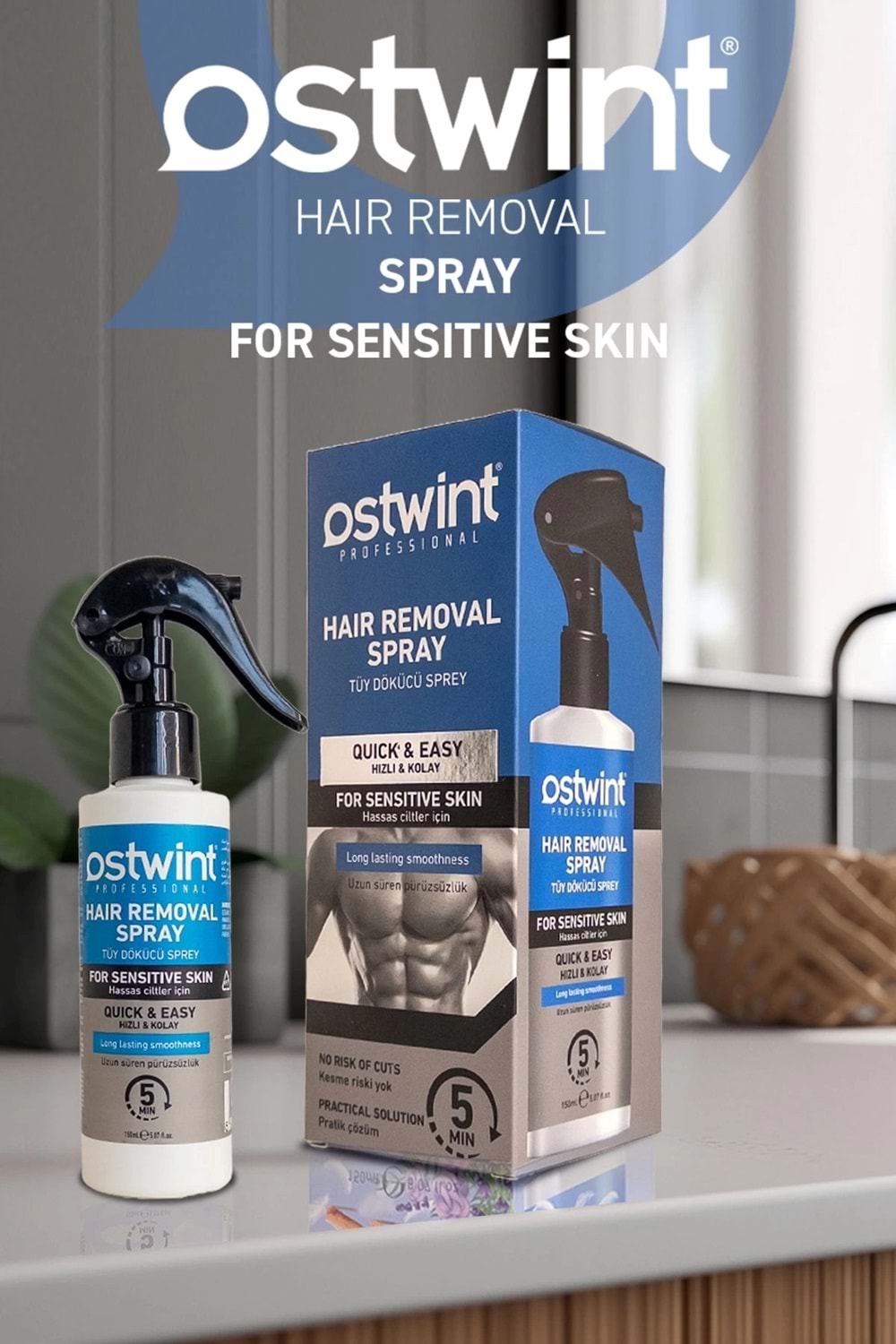 Ostwint Hassas Ciltler için Tüy Dökücü Sprey 150 ml Erkek