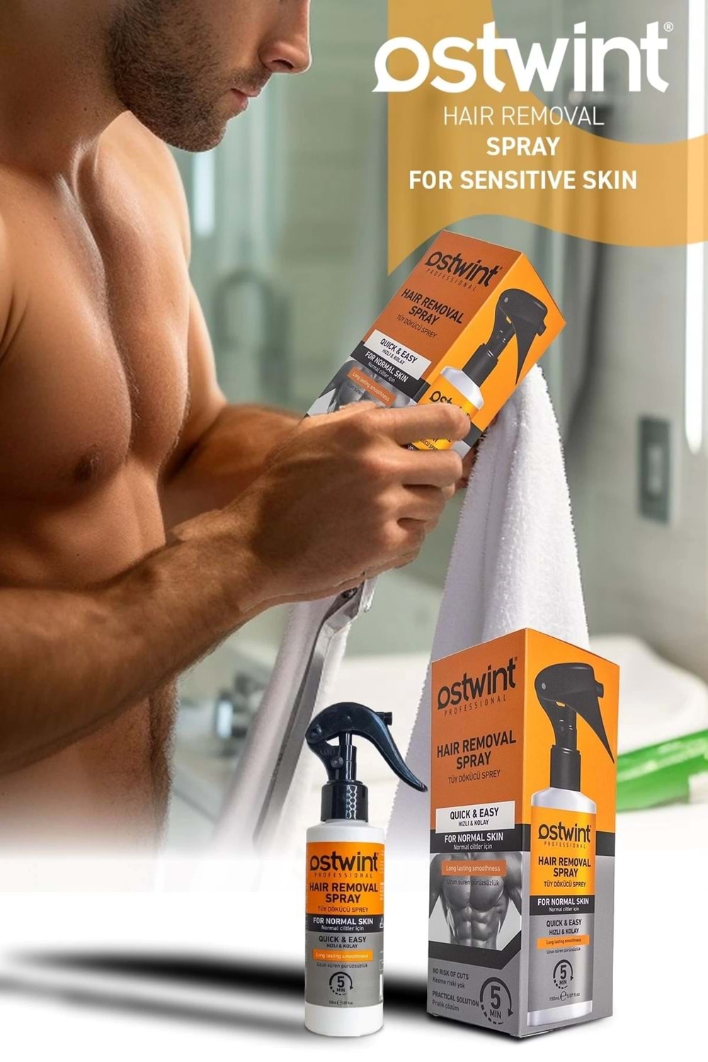 Ostwint Normal Ciltler için Tüy Dökücü Sprey 150 ml Erkek