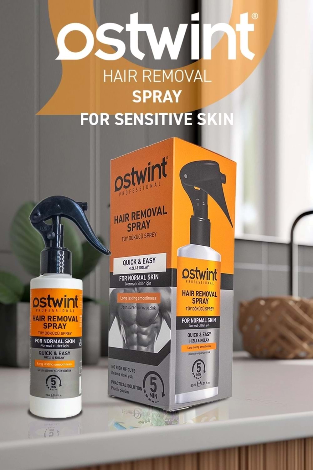 Ostwint Normal Ciltler için Tüy Dökücü Sprey 150 ml Erkek