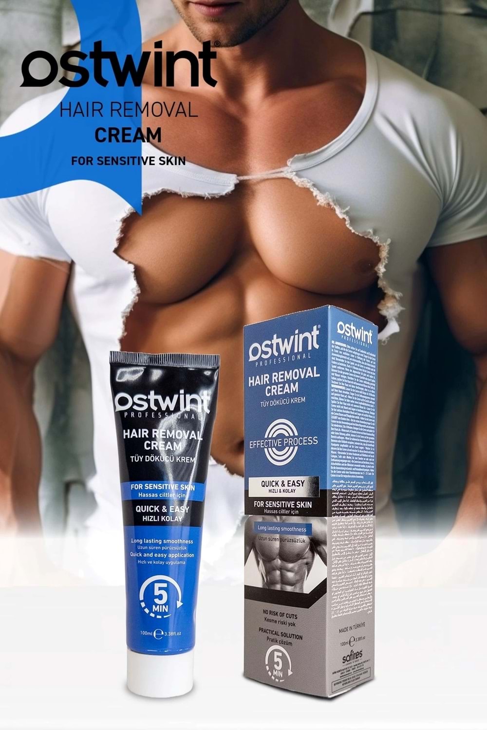 Ostwint Hassas Ciltler için Tüy Dökücü Krem 100 ml Erkek