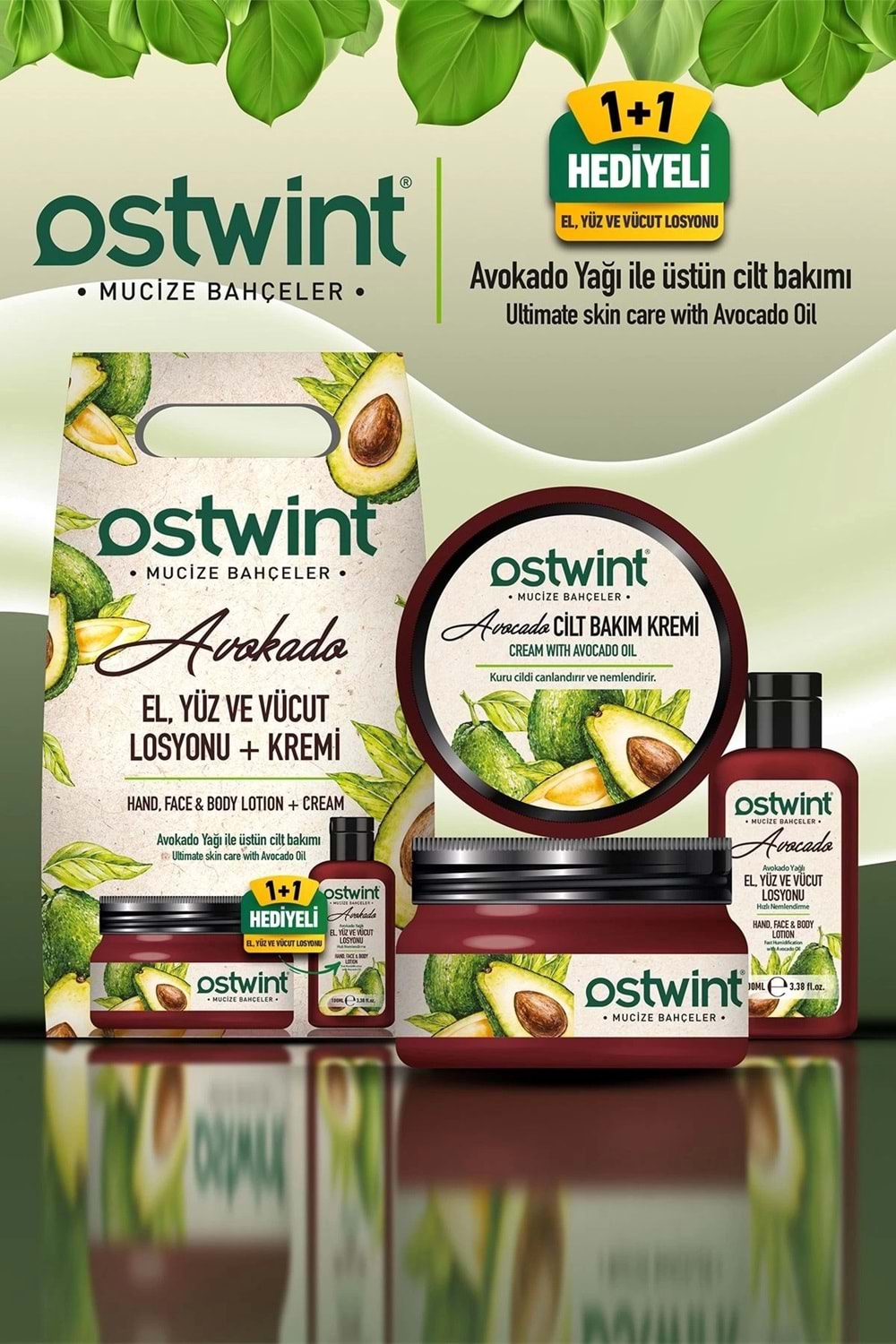 Ostwint Avocado Cilt Bakım Kremi ve El Yüz Vücut Losoyonu Set