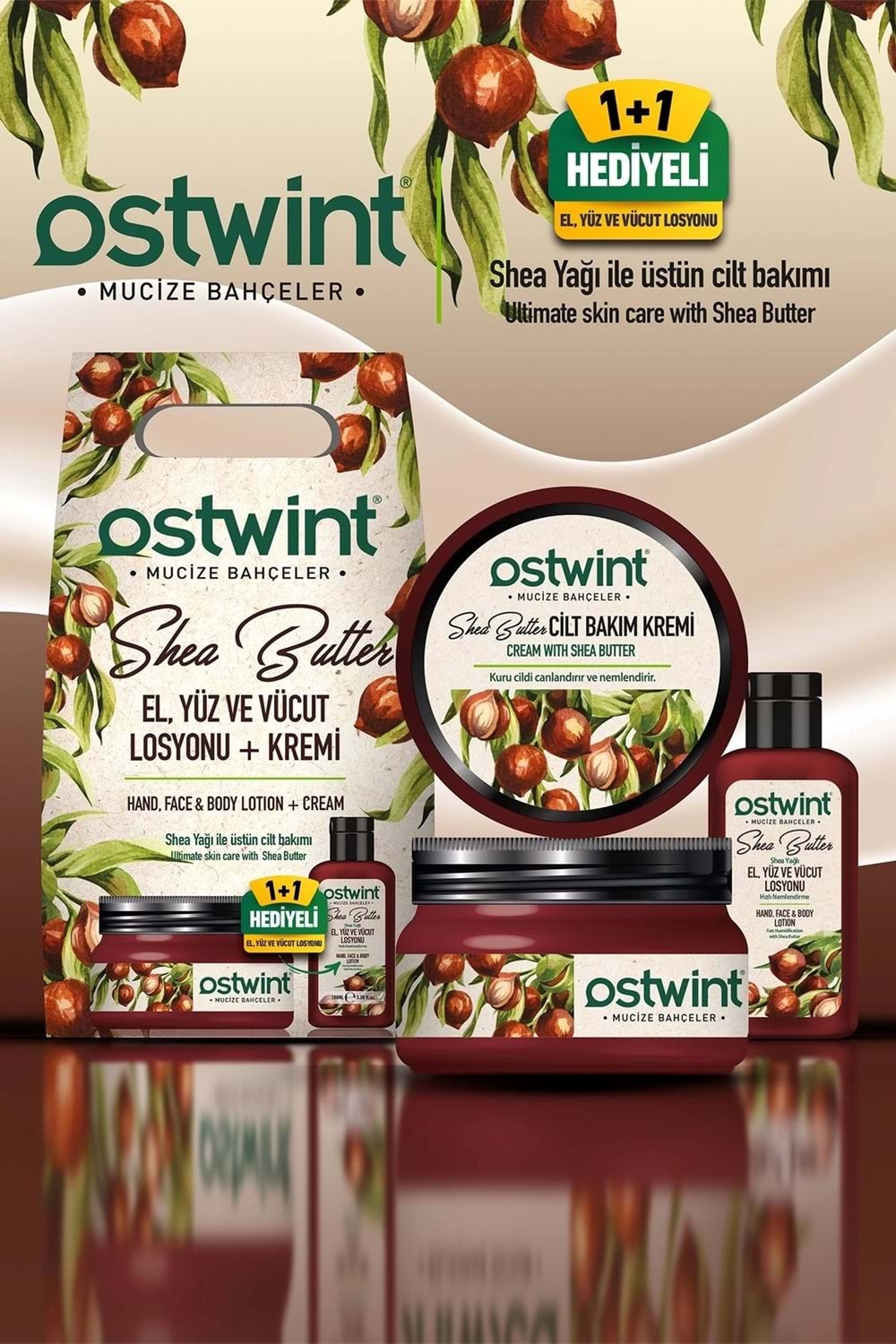 Ostwint Shea Butter Cilt Bakım Kremi ve El Yüz Vücut Losoyonu Set