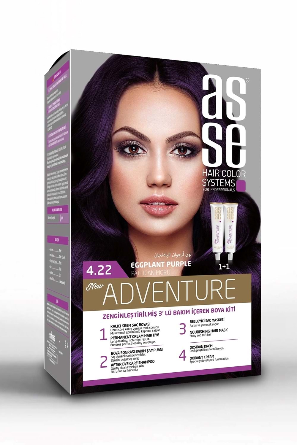 Asse 4.22 Patlıcan Moru 50+50 Set Boya