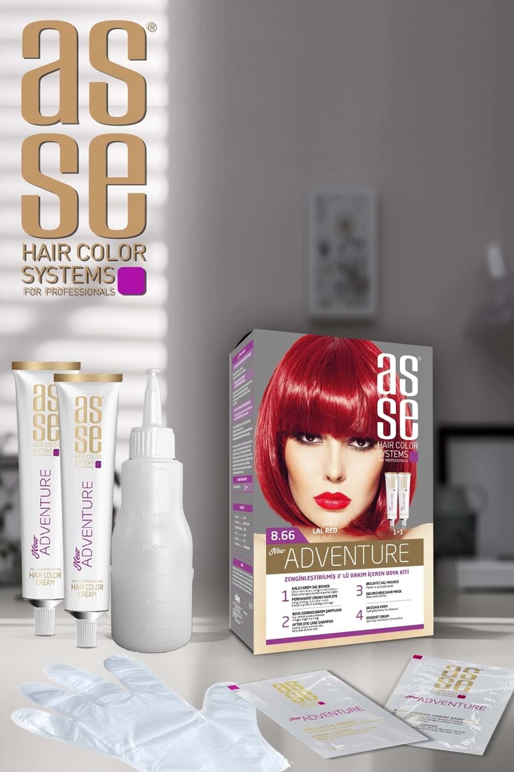 Asse 8.66 Lal Kızıl 50+50ml Set Boya