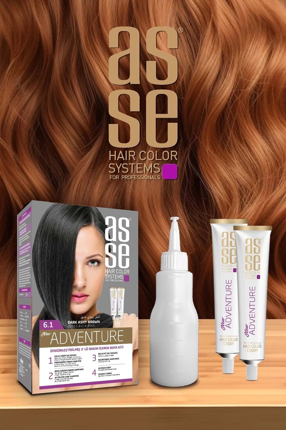 Asse 6.1 Koyu Küllü Kumral 50+50ml Set Boya