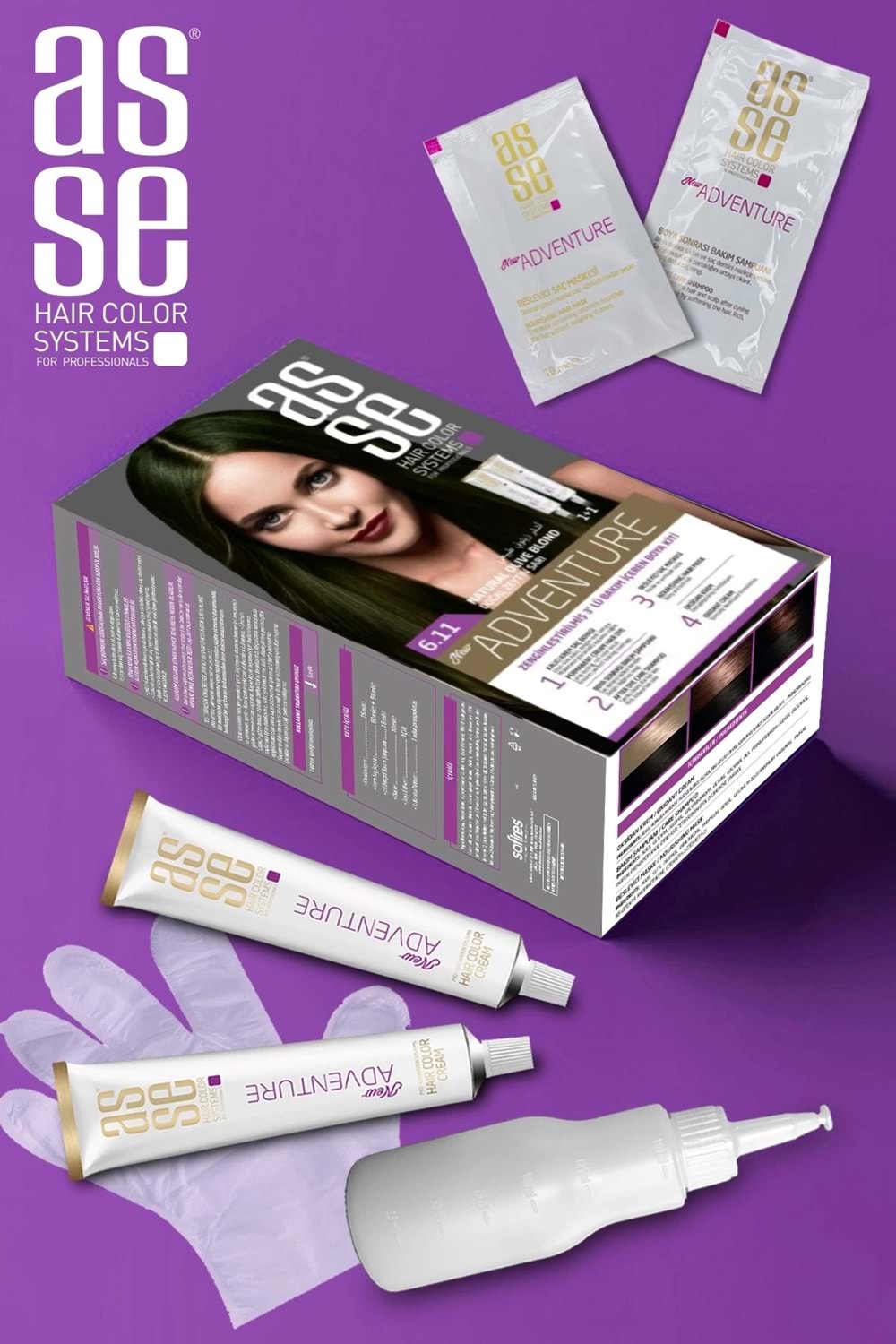 Asse 6.11 Doğal Zeytin Sarı 50+50ml Set Boya