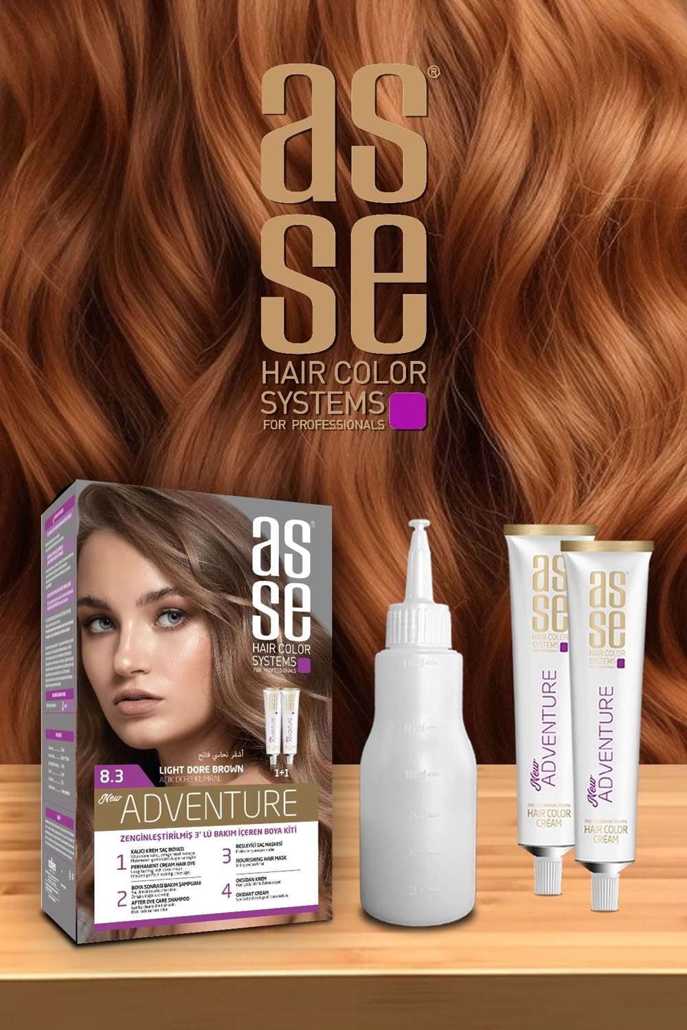 Asse 8.3 Açık Kahve Kumral 50+50ml Set Boya