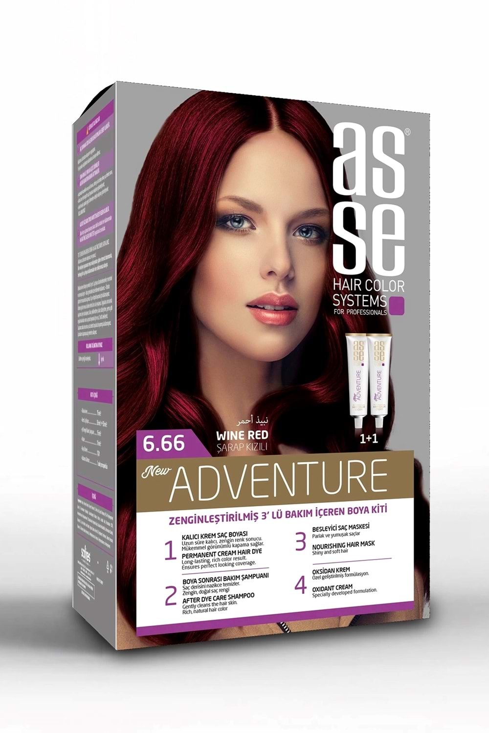 Asse 6.66 Şarap Kızıl 50+50ml Set Boya