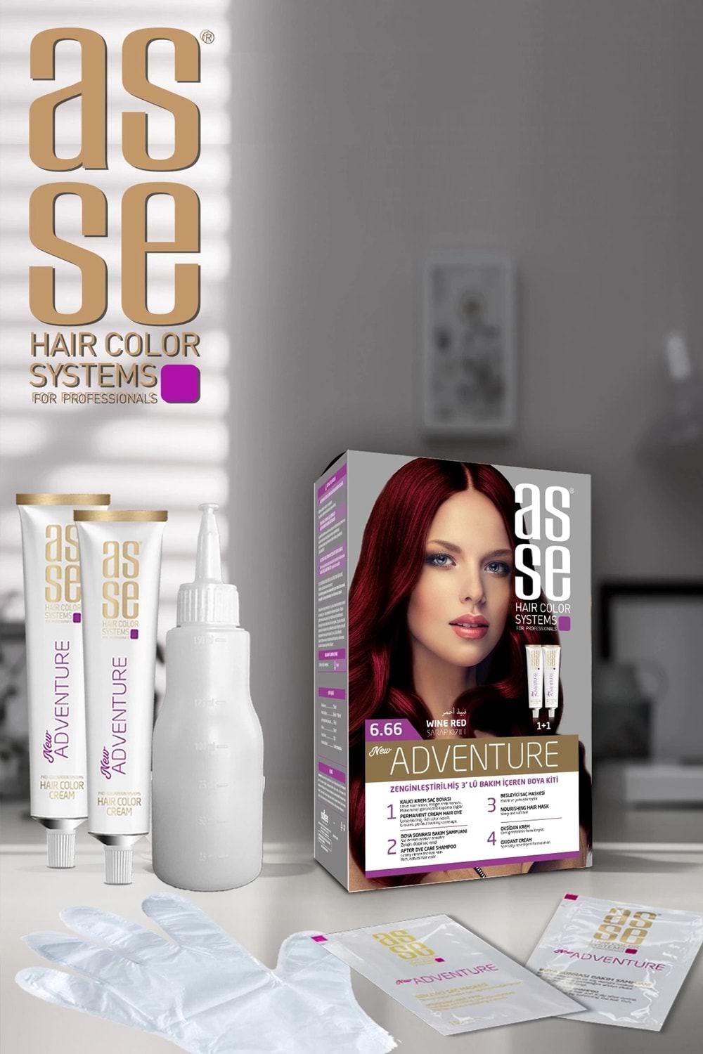 Asse 6.66 Şarap Kızıl 50+50ml Set Boya