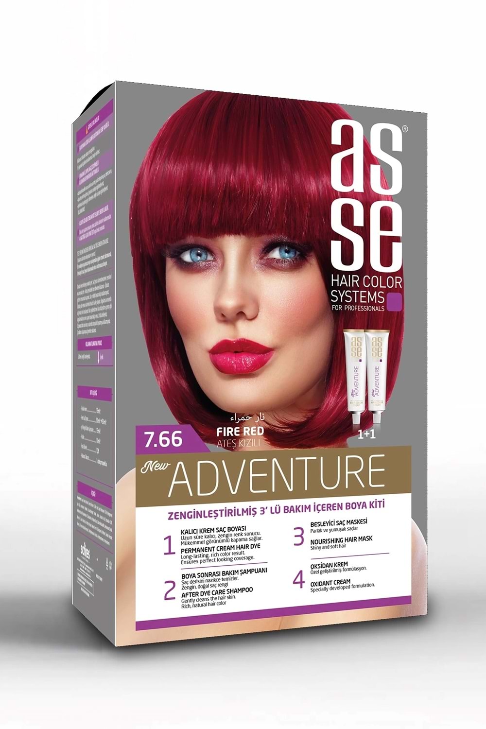 Asse 7.66 Ateş Kızıl 50+50ml Set Boya