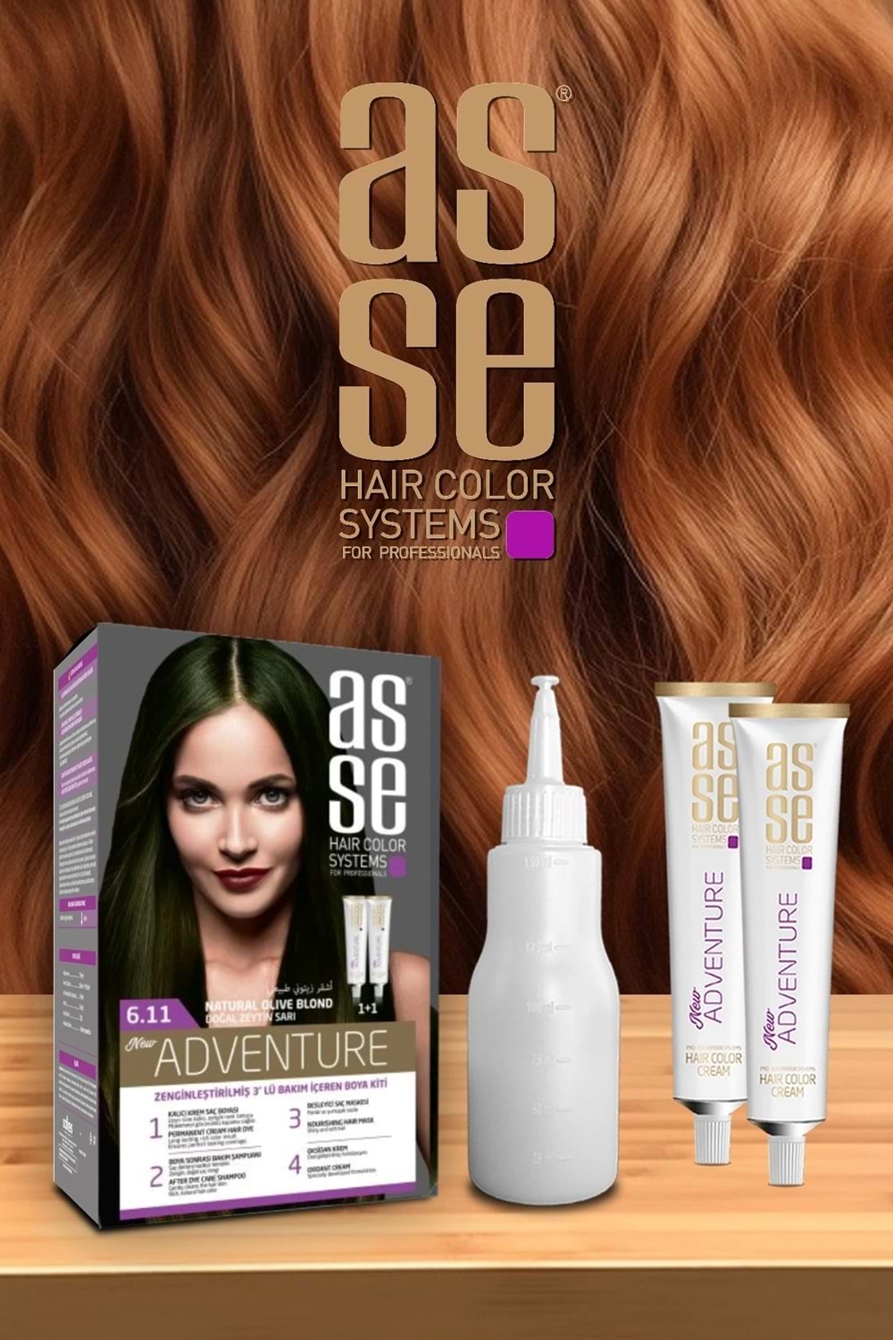 Asse 6.11 Doğal Zeytin Sarı 50 + 50 ml. Set Boya