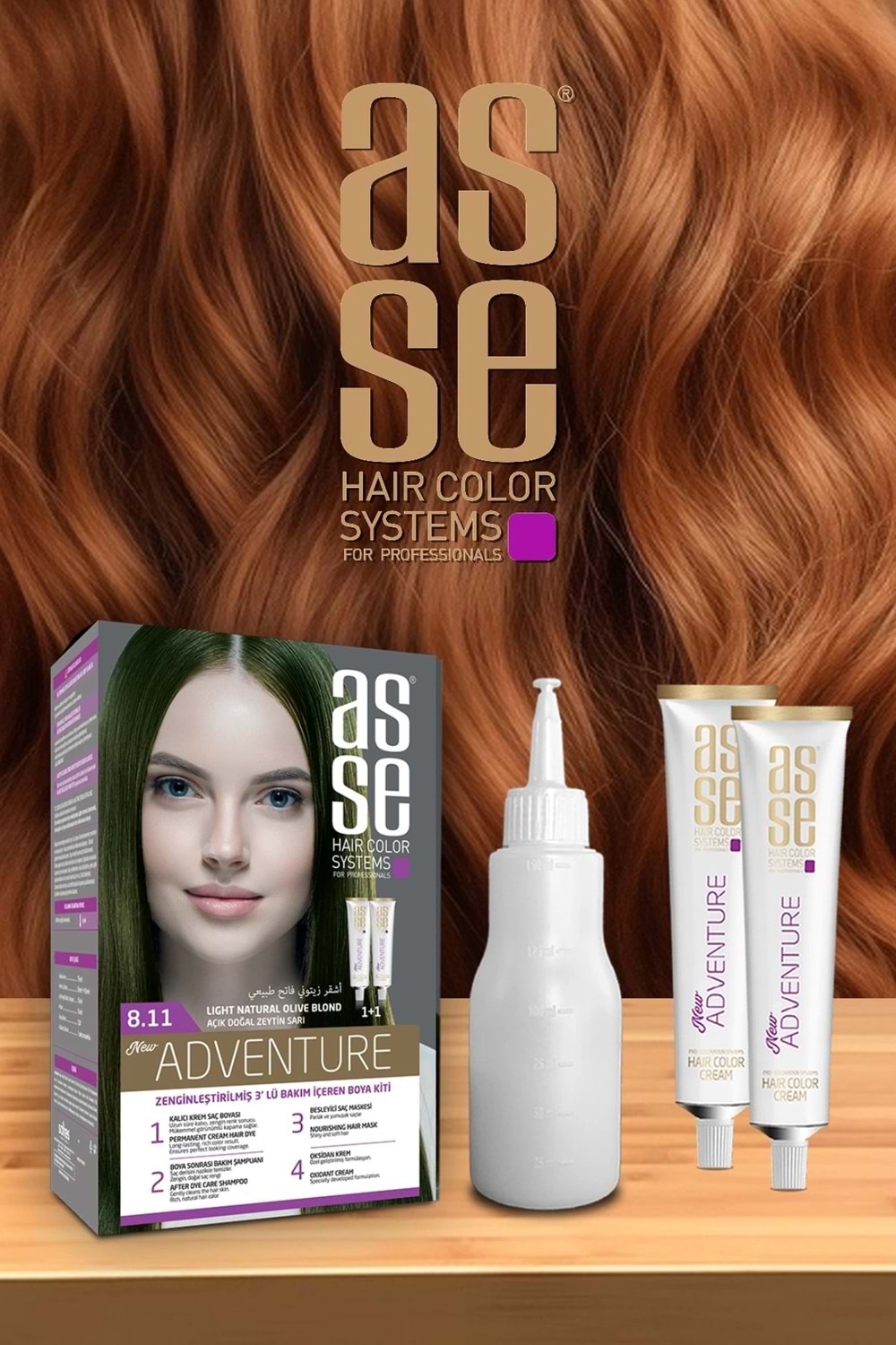 Asse 8.11 Açık Doğal Zeytin Sarı 50+50ml Set Boya