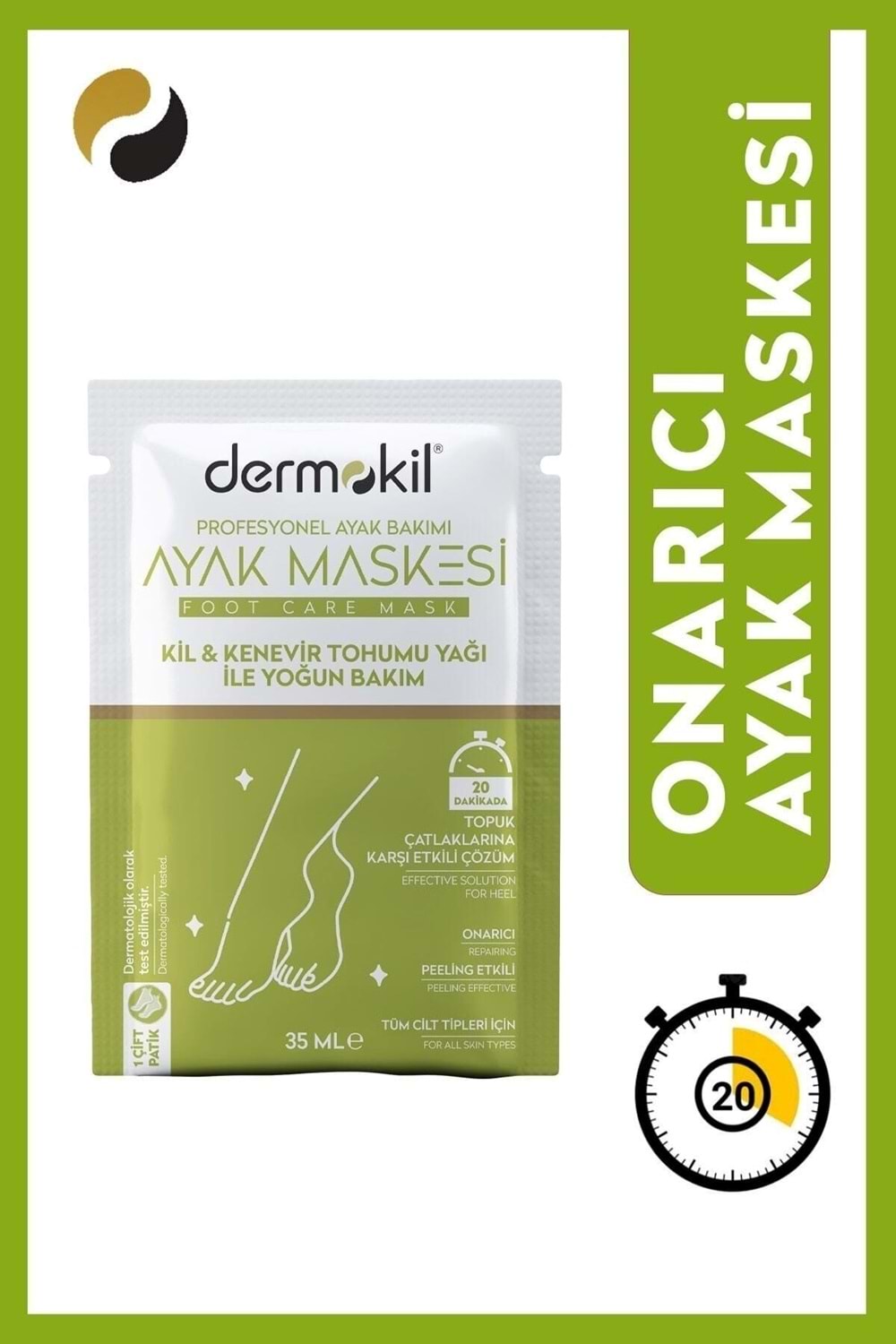 Dermokil Kil & Kenevir Yağlı Ayak Maskesi 35 ml.