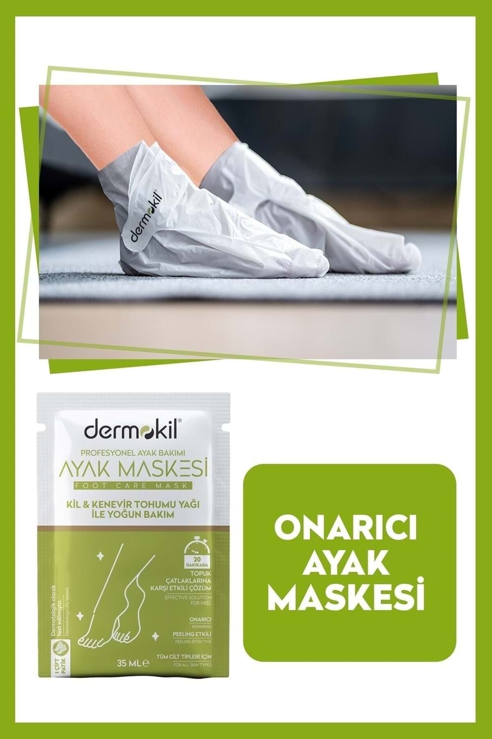 Dermokil Kil & Kenevir Yağlı Ayak Maskesi 35 ml.