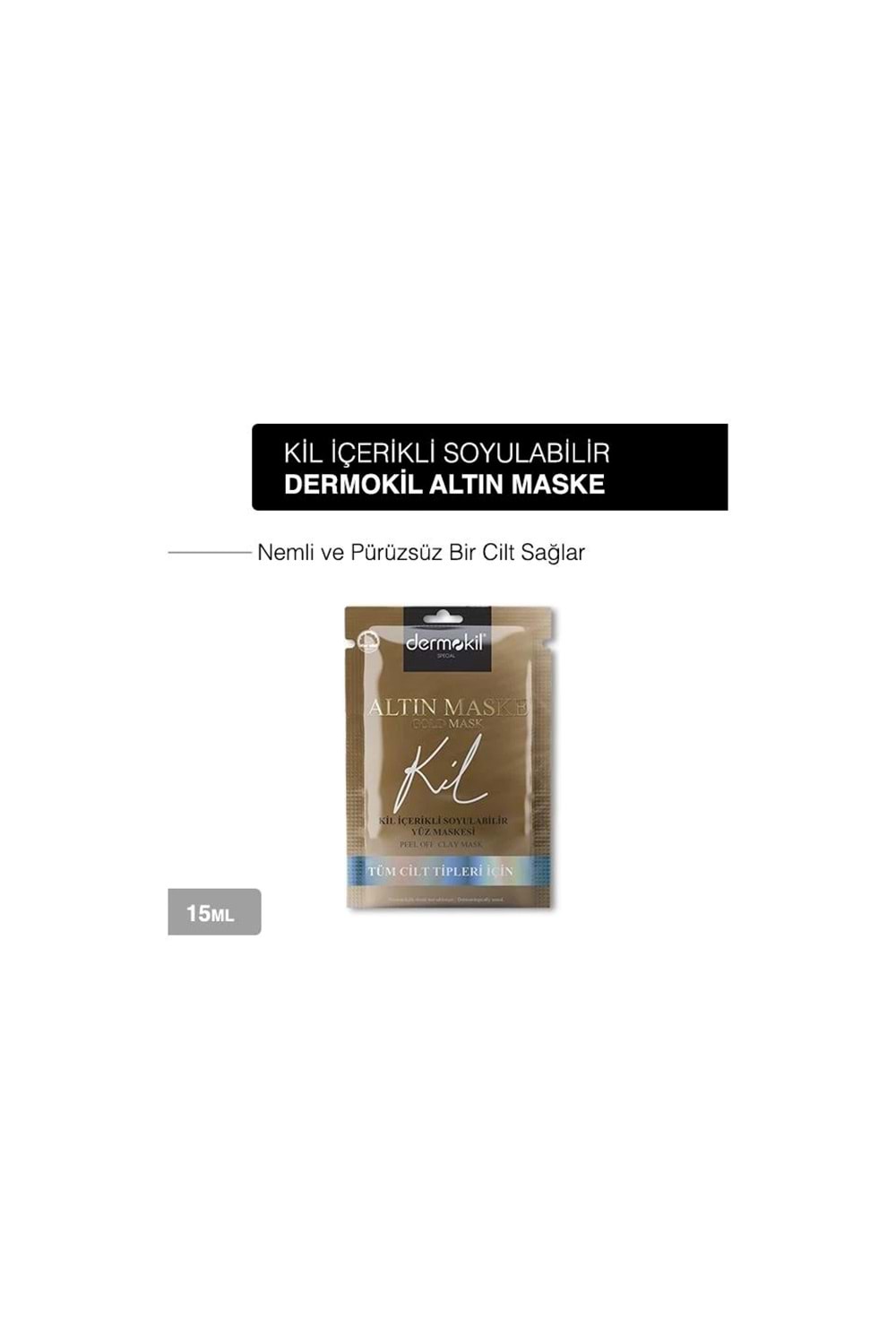 Dermokil Soyulabilir Gold Yüz Maskesi 15 ml (Tüm Cilt Tipleri İçin)