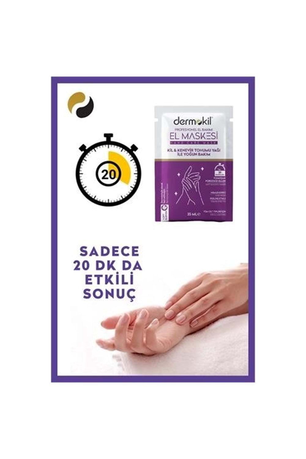 Dermokil Kil ve Kenevir Yağlı Peeling Etkili El Maskesi 35 ml.