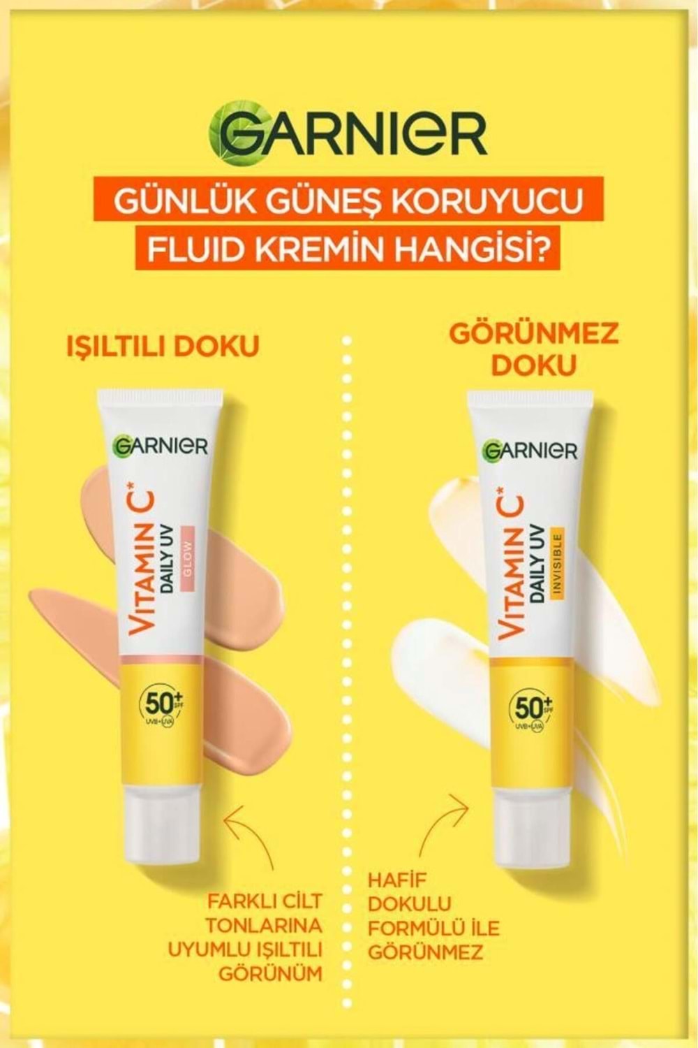 Garnier C Vitamini Parlak Günlük Uv Korumalı Güneş Yüz Kremi Spf50 Görünmez Doku 40ml