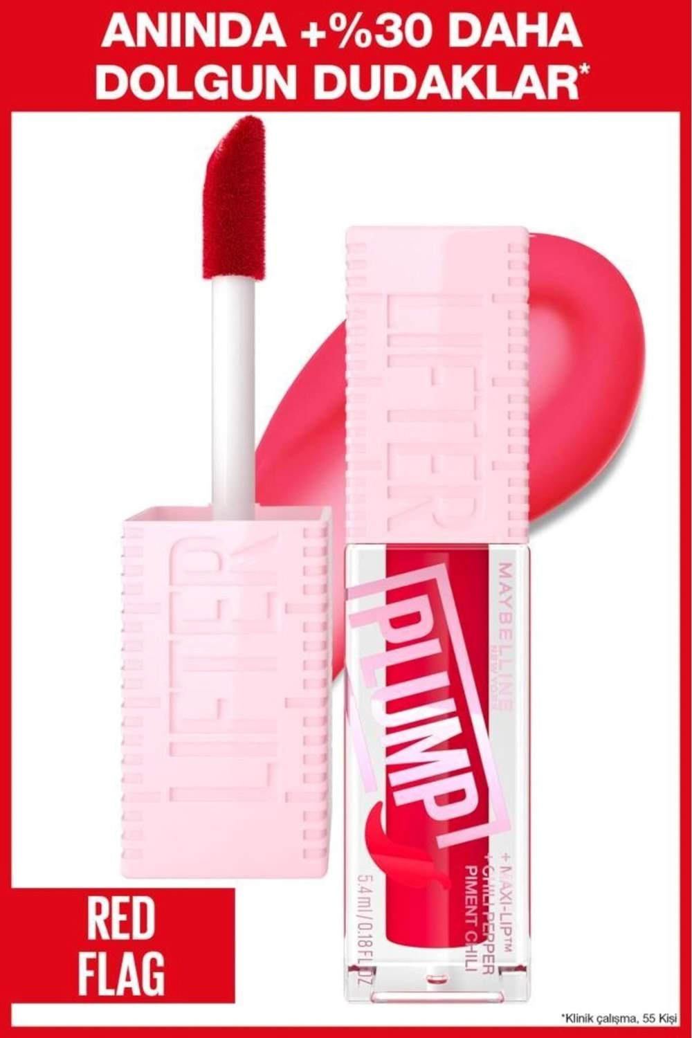 Maybelline New York Lifter Plump Dudak Parlatıcısı- 004 Red Flag
