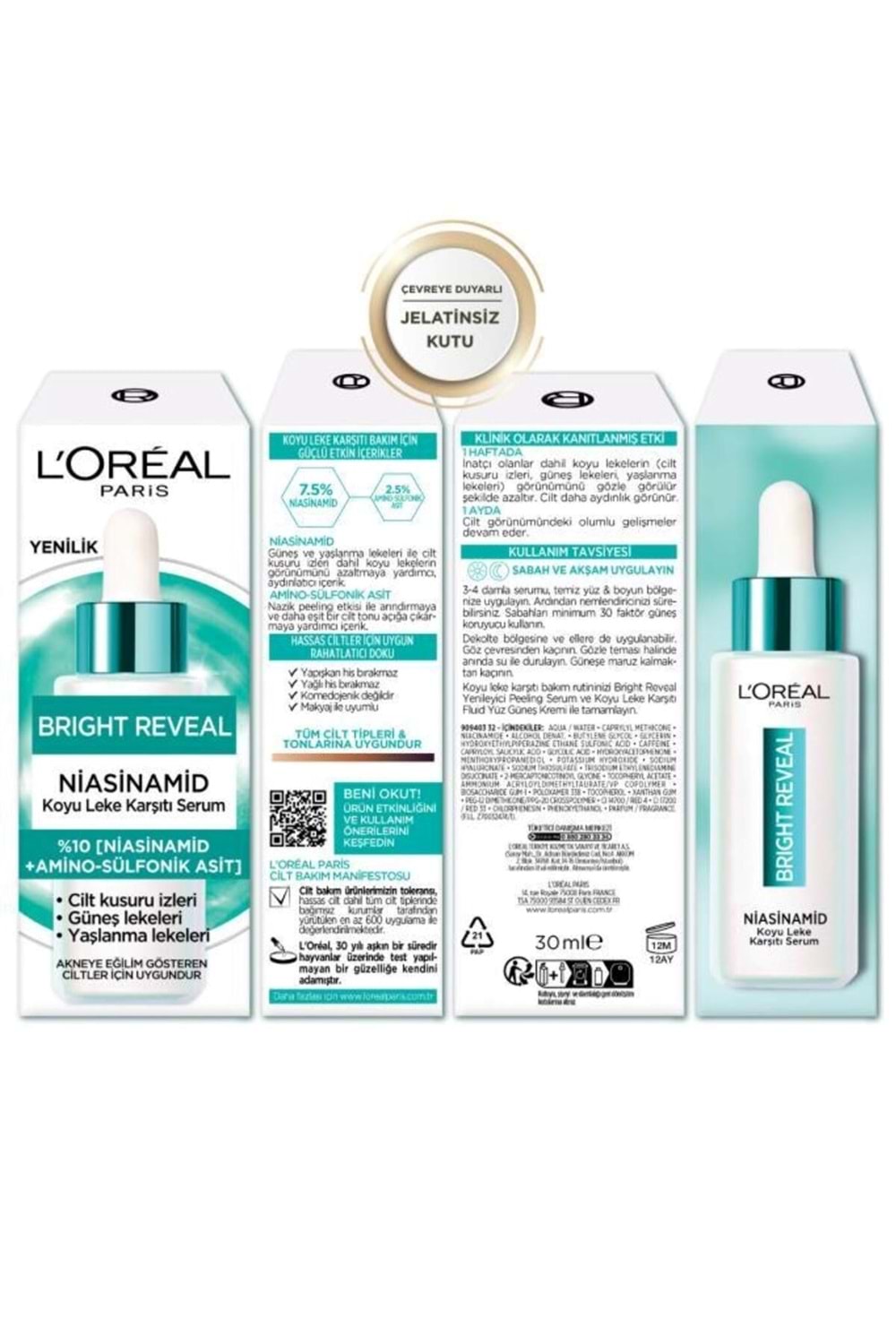 Loreal Paris Bright Reveal Sivilce, Güneş, Yaşlanma Lekelerinde Etkili Koyu Leke Karşıtı Serum 10% Niasinamid