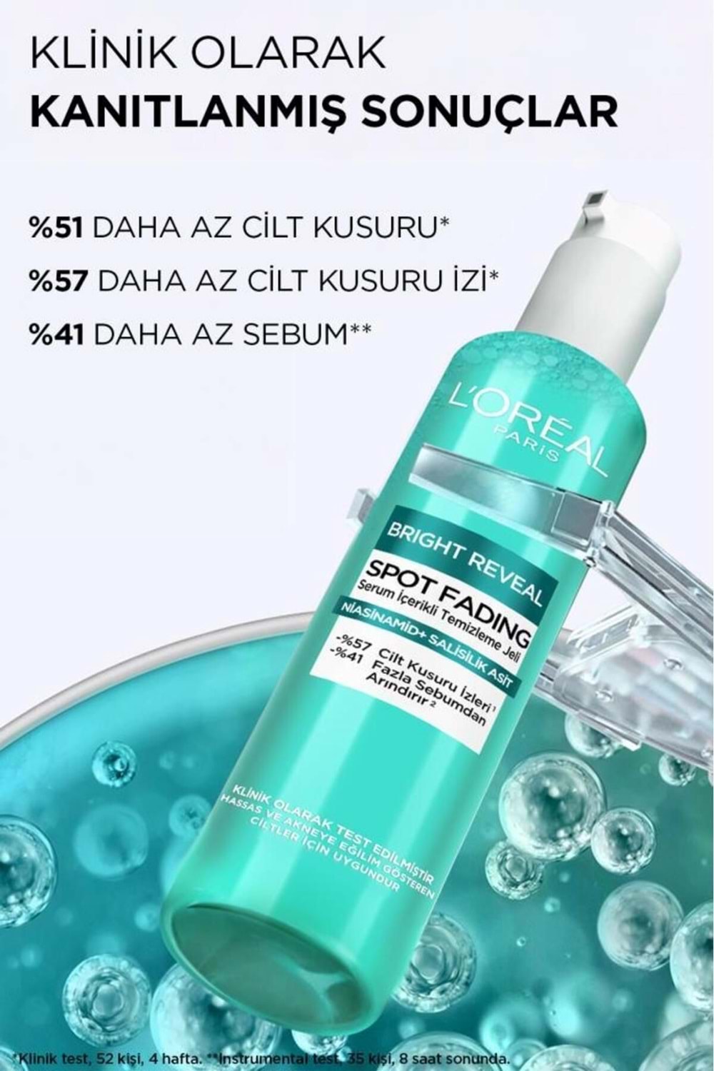 Loreal Paris Bright Reveal Cilt Kusuru İzi Karşıtı, Serum İçerikli Temizleme Jeli Niasinamid+Salisilik Asit 150ml