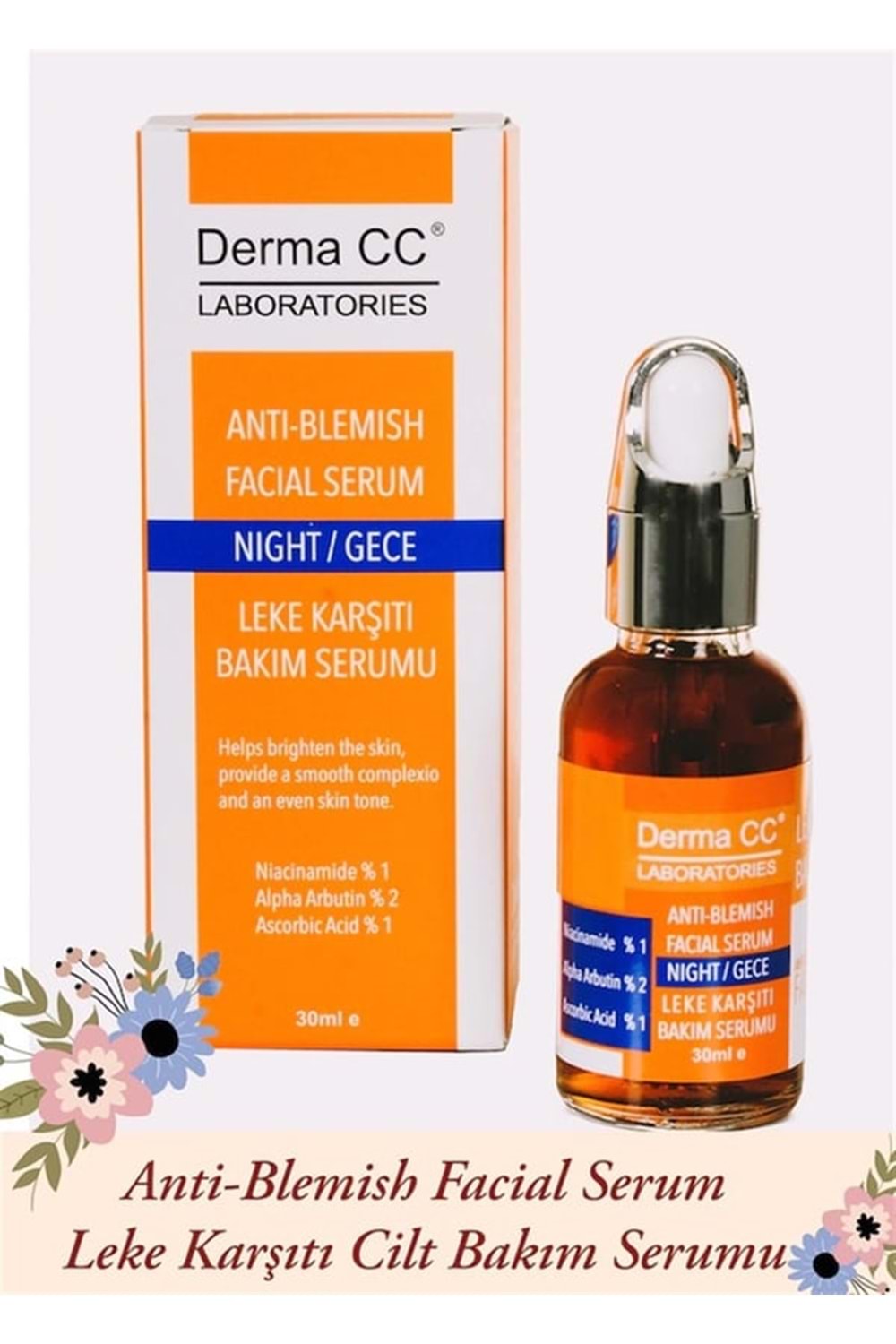 Derma CC Laboratories Anti Blemish Serum Night Leke Karşıtı Gece Serumu 30 ml