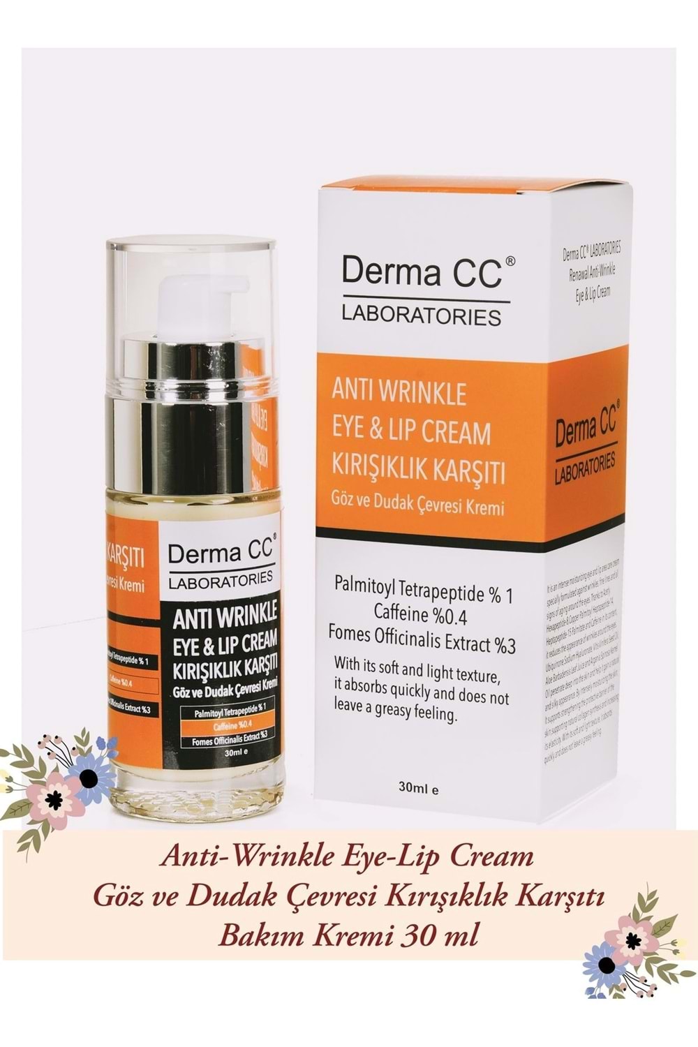 Derma CC Laboratories Anti Wrinkle Eye&lip Cream - Göz Ve Dudak Çevresi Kırışık Karşıtı Krem 30 ml