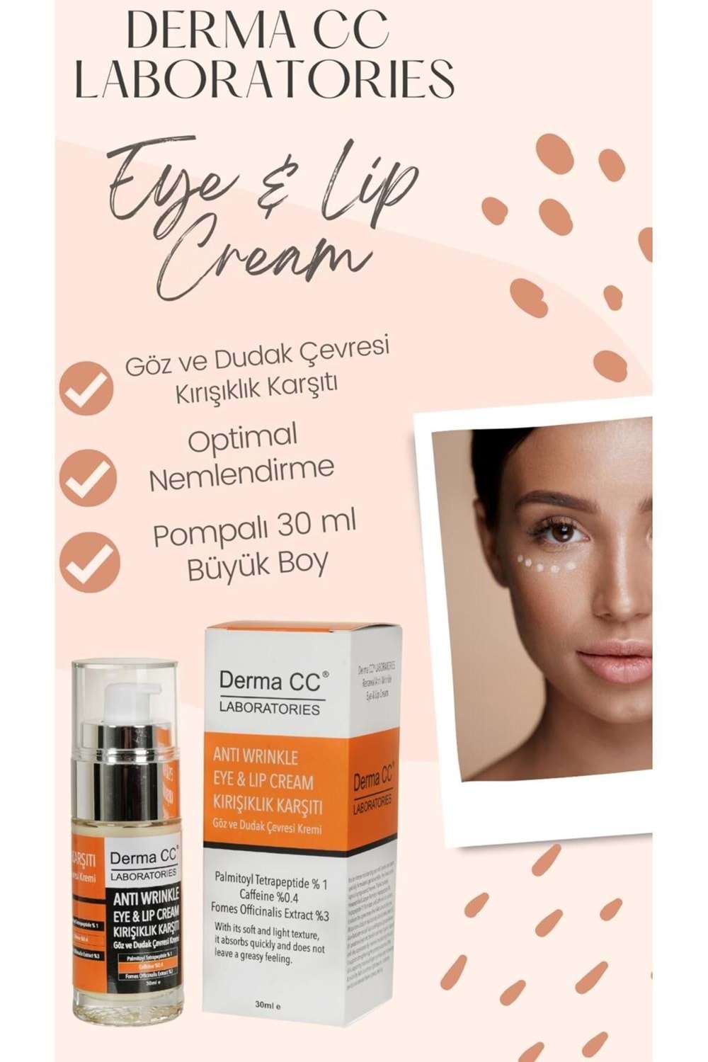 Derma CC Laboratories Anti Wrinkle Eye&lip Cream - Göz Ve Dudak Çevresi Kırışık Karşıtı Krem 30 ml