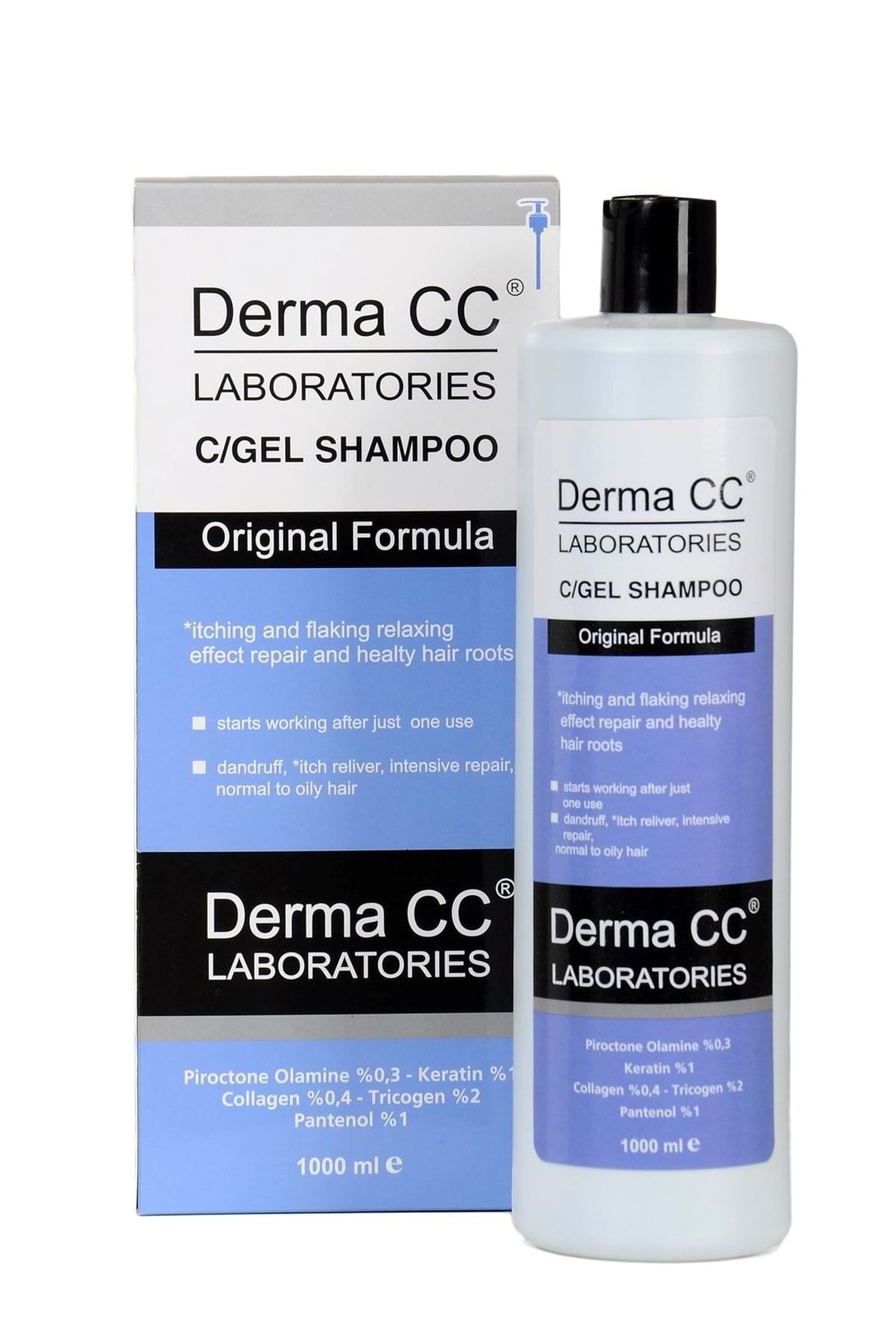 Derma CC Laboratories C/gel Shampoo 1000ml / Kepek-kaşıntı-pullanma-dökülme Karşıtı