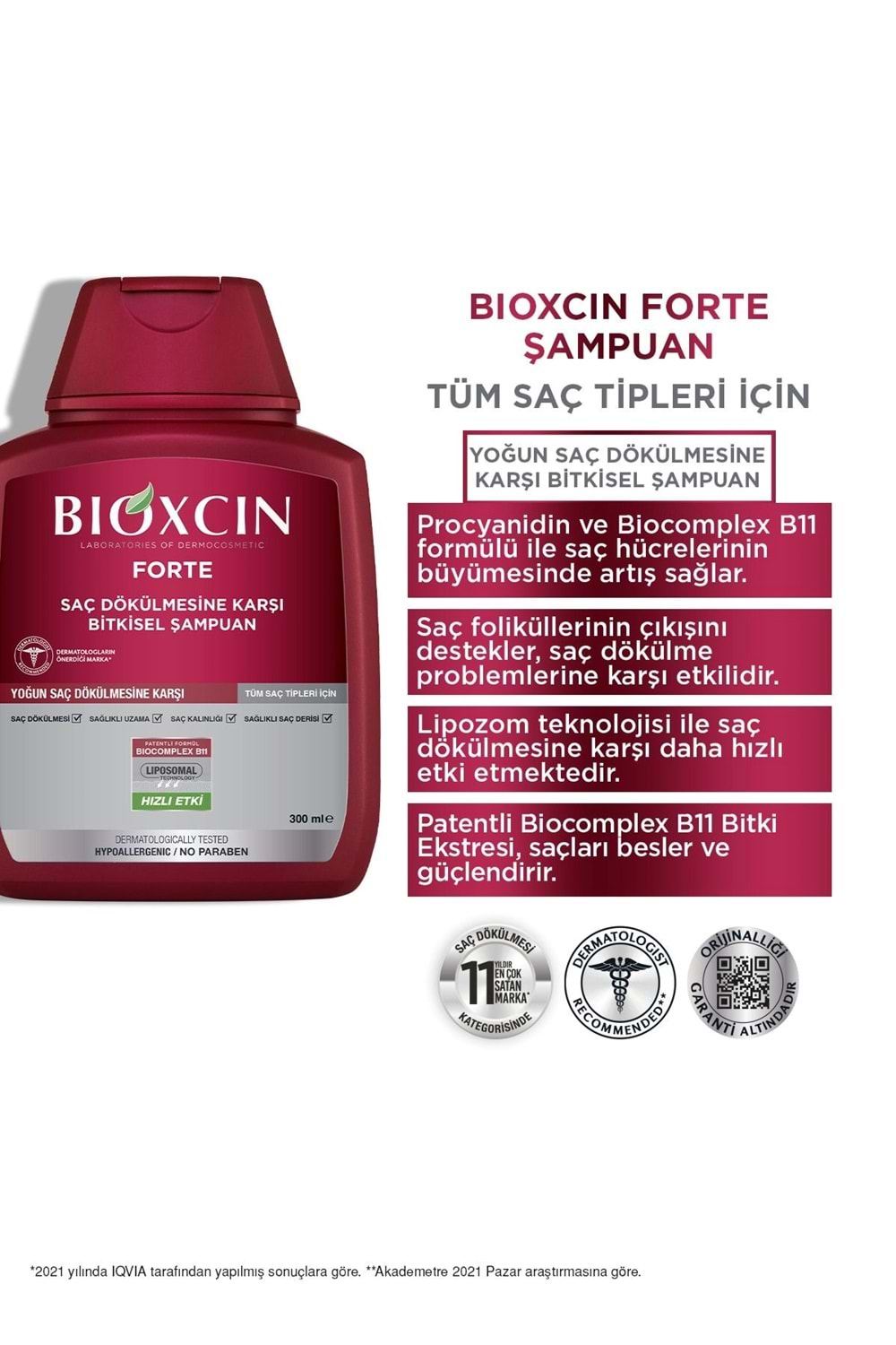Bioxcin Forte Yoğun Saç Dökülmesine Karşı Bakım Şampuanı 300 Ml - 3 Al 2 Öde