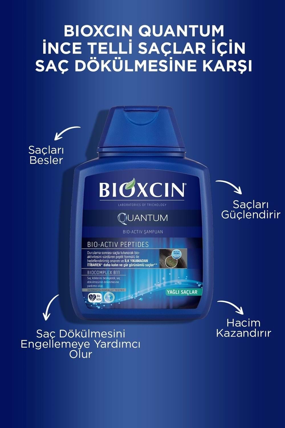 Bioxcin Quantum Şampuan 3 Al 2 Öde Yağlı Saçlar Için 3x300 Ml - Ince Telli Saçlar Için Dökülme Şampuanı