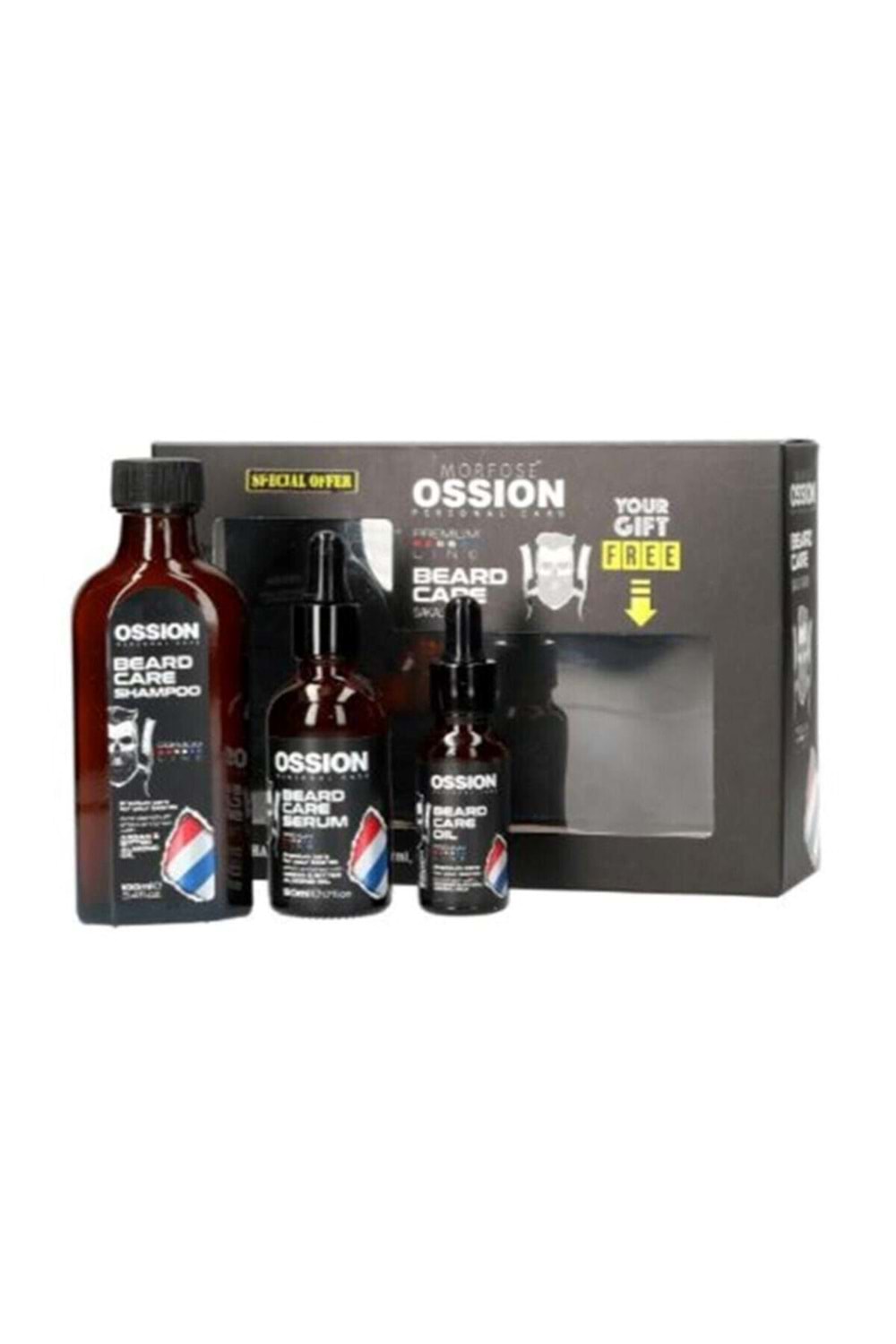 Morfose Ossion Sakal Bakım Seti 100 ml. Şampuan 50 ml. Serum 20 ml. Yağ