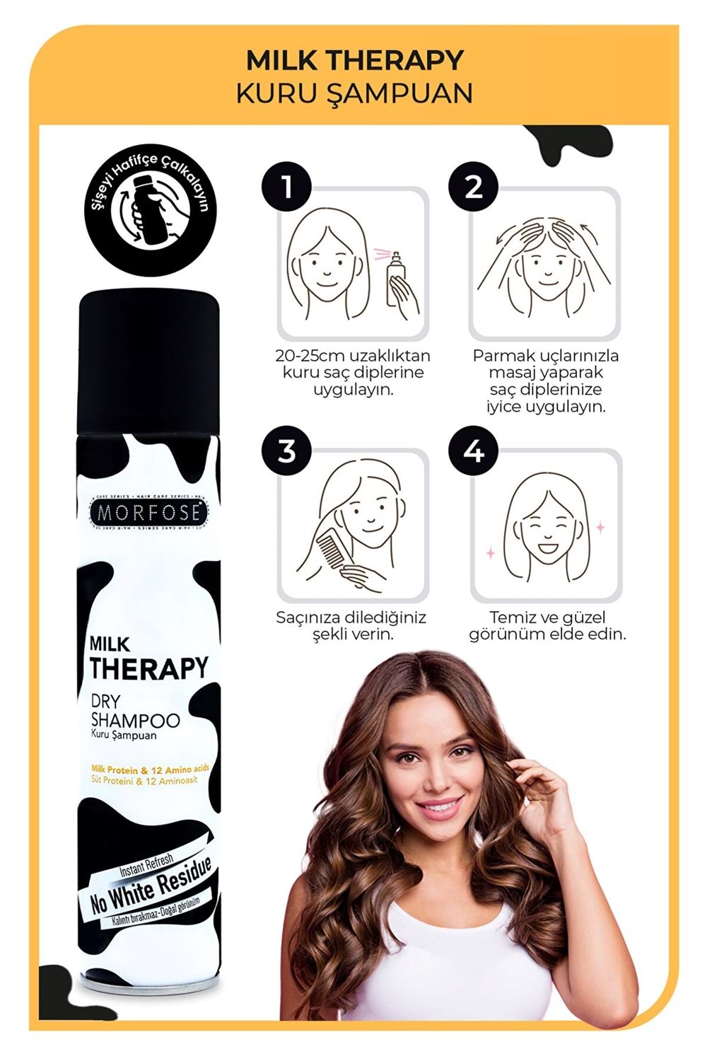 Morfose Milk Therapy Kuru Şampuan 200 ml - Besleyici, Hacim Veren, Temiz Görünüm Sağlayan Güçlü Saç