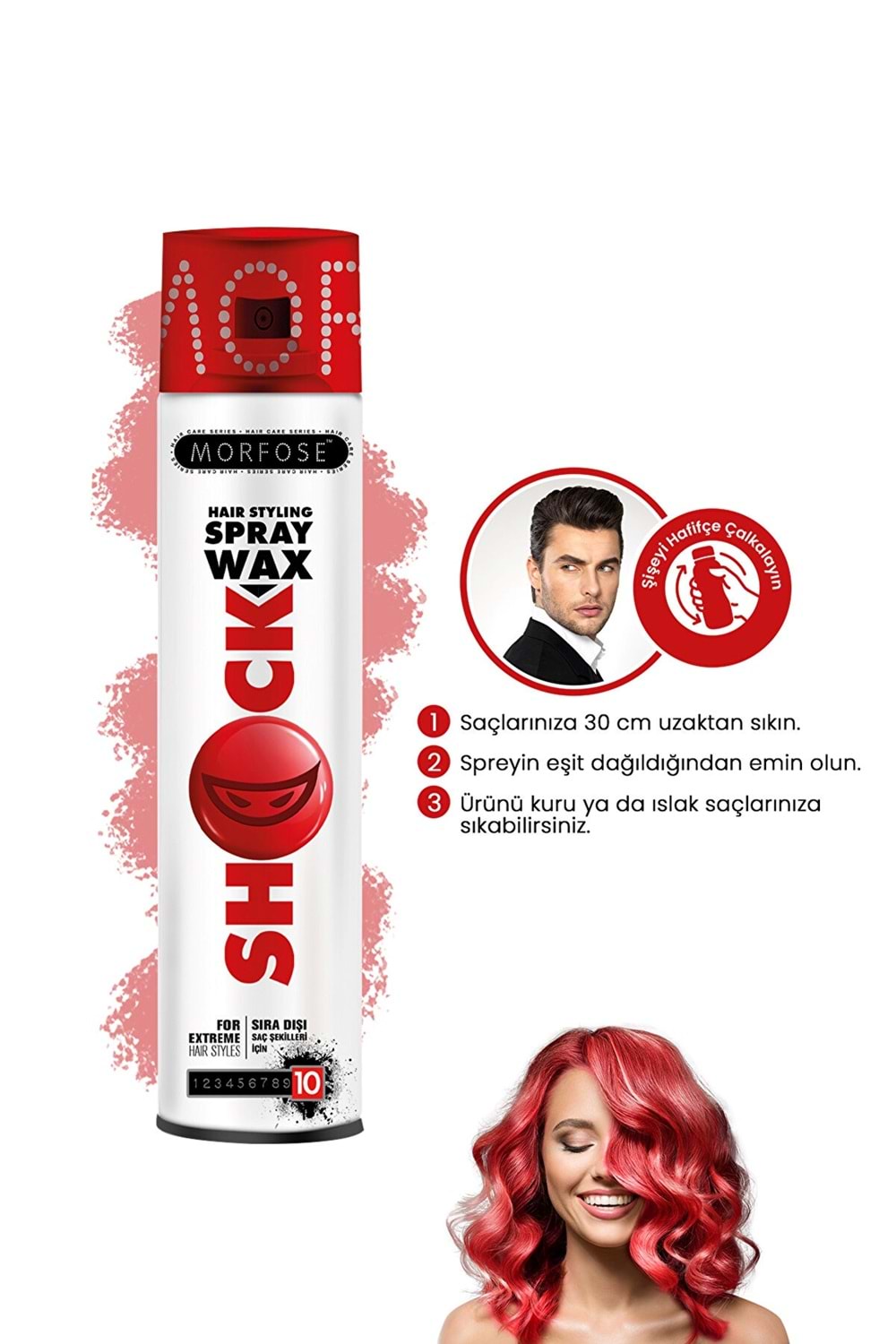 Morfose Shock Wax Saç Spreyi Sıradışı Şekillendirme 300 ml.
