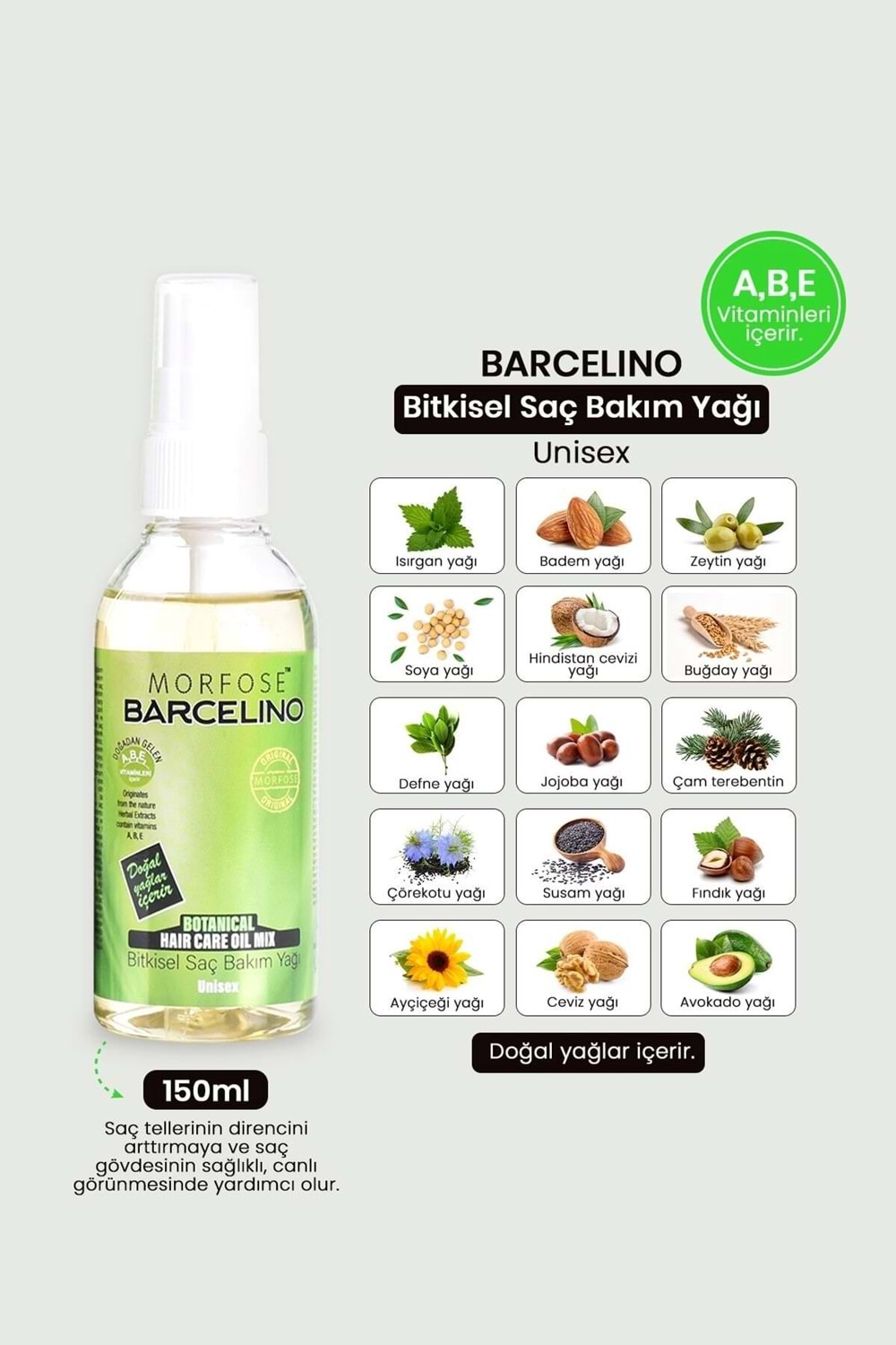 Morfose Barcelino Saç Bakım Yağı 150 ml