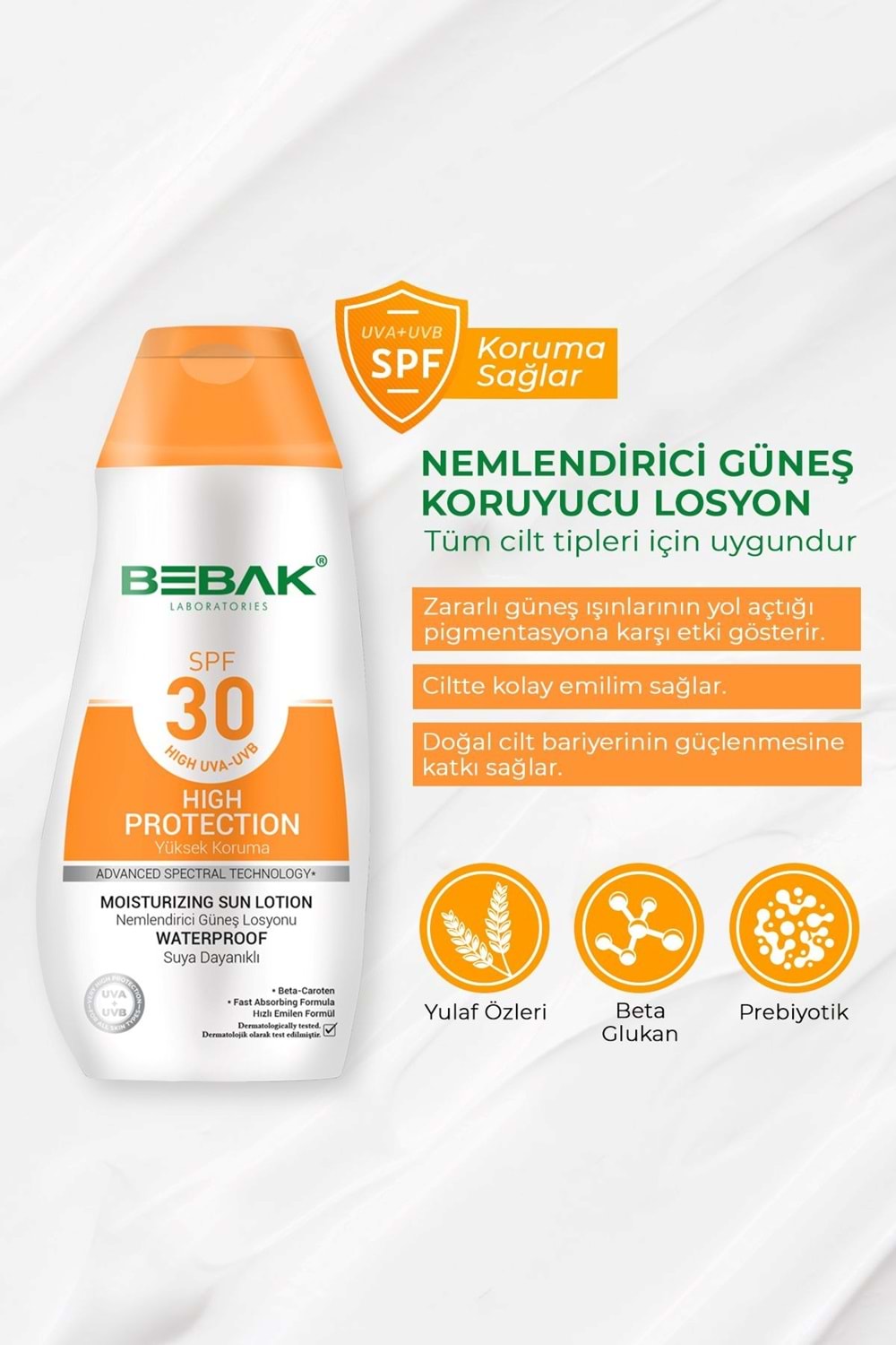 Bebak Nemlendirici Güneş Losyonu 30+ Spf 200 ml