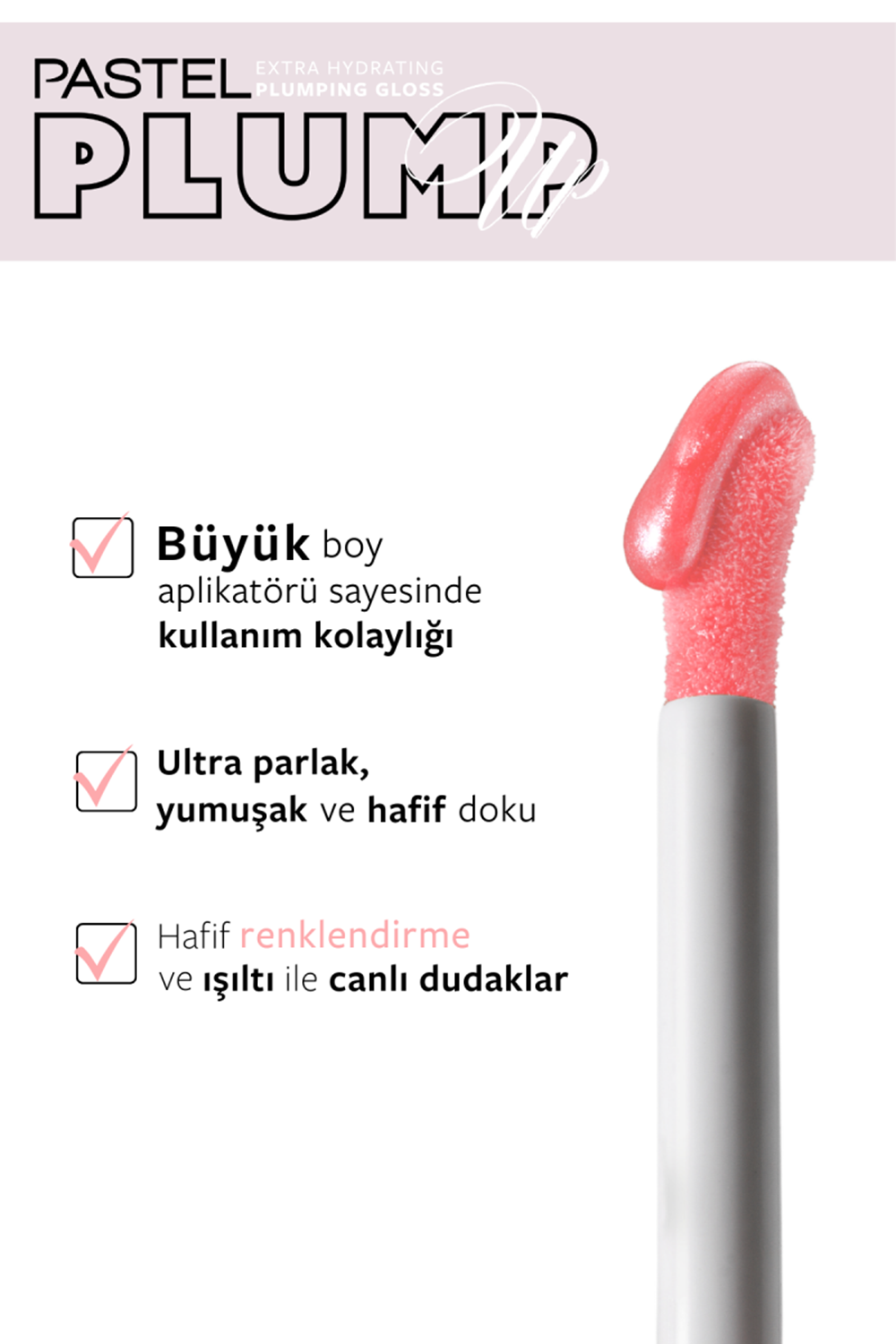 Pastel Plump Up Extra Hydrating Plumping Gloss - Dolgunlaştıran Dudak Parlatıcısı 208 Shimmer Nude